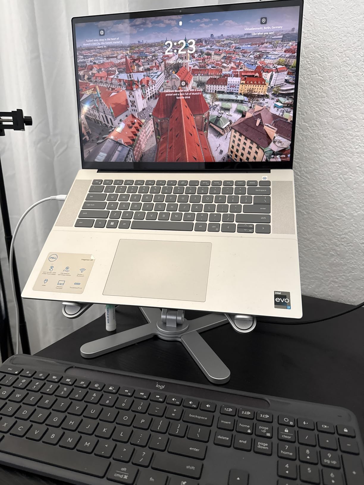 OMOTON LA10 360 Degree Rotating Laptop Stand Riser for Desk, Ergonomic Foldable Computer Stand Adjustable Height Angles for Collaborative Work, Easy Storage Fit Macbooks, All Laptops up to 16 inches, Silver customer photo 2