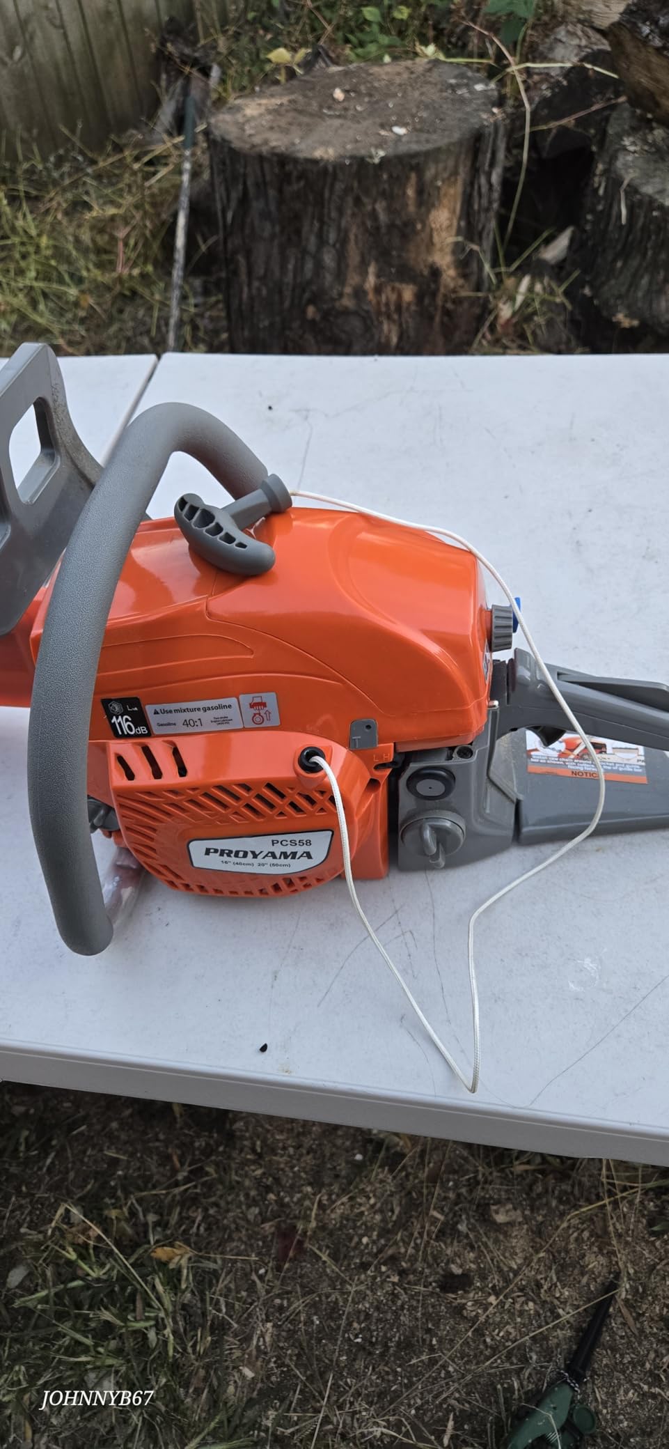 PROYAMA 62CC Gas Powered Chainsaw, 20 Inch 2-Cycle Petrol Handheld Cordless Chain Saw, Gas Chainsaws for Tree Wood Cutting customer photo 1