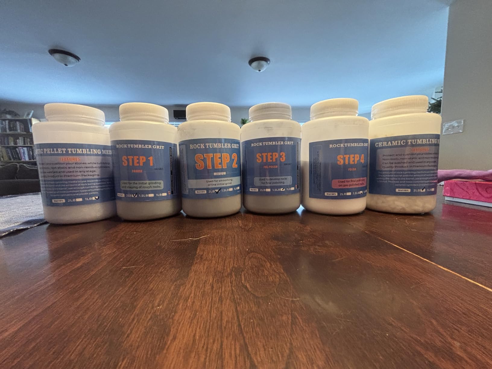 Rock Tumbler Grit and Polish Refill Kit - 10 Pounds, Ultimate Value Pack with Ceramic & Plastic Pellets, Polishes Up to 70 lbs. of Rocks, 4-Step Tumbling Media, Works with All Rock Tumblers customer photo 1