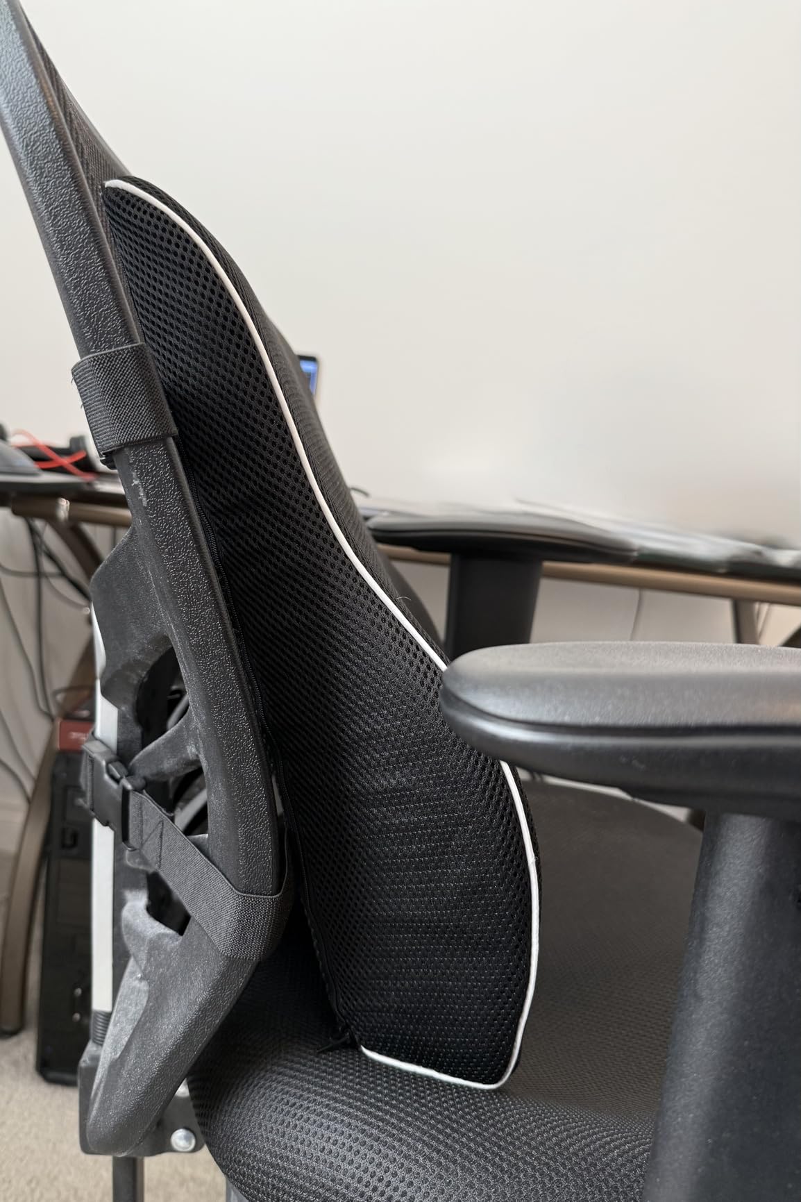 QUTOOL Lumbar Support Pillow for Car, Truck Accessories Travel Essentials, Memory Foam Back Cushion for Driving Seat, Back Pain Relief, Washable Cover, Lower Back Support Fits Most Cars (Black) customer photo 2