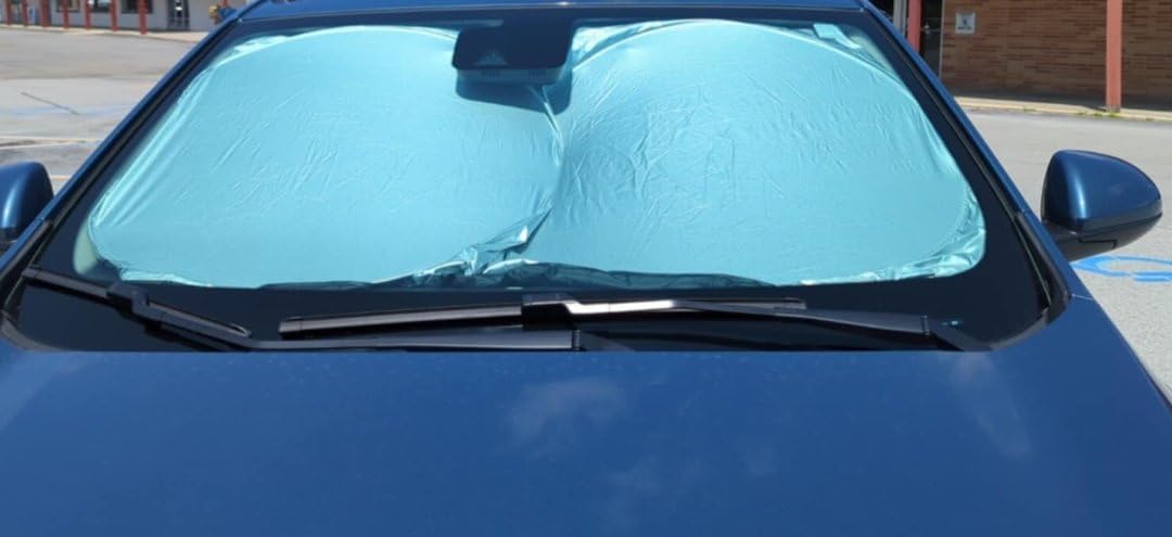 Foldable Windshield Sun Shade for Car - 280T Reflective UV and Heat Shield with Storage Bag | Keeps Interior Cool | Universal Fit for Sedans, SUVs, and Trucks - Standard (64