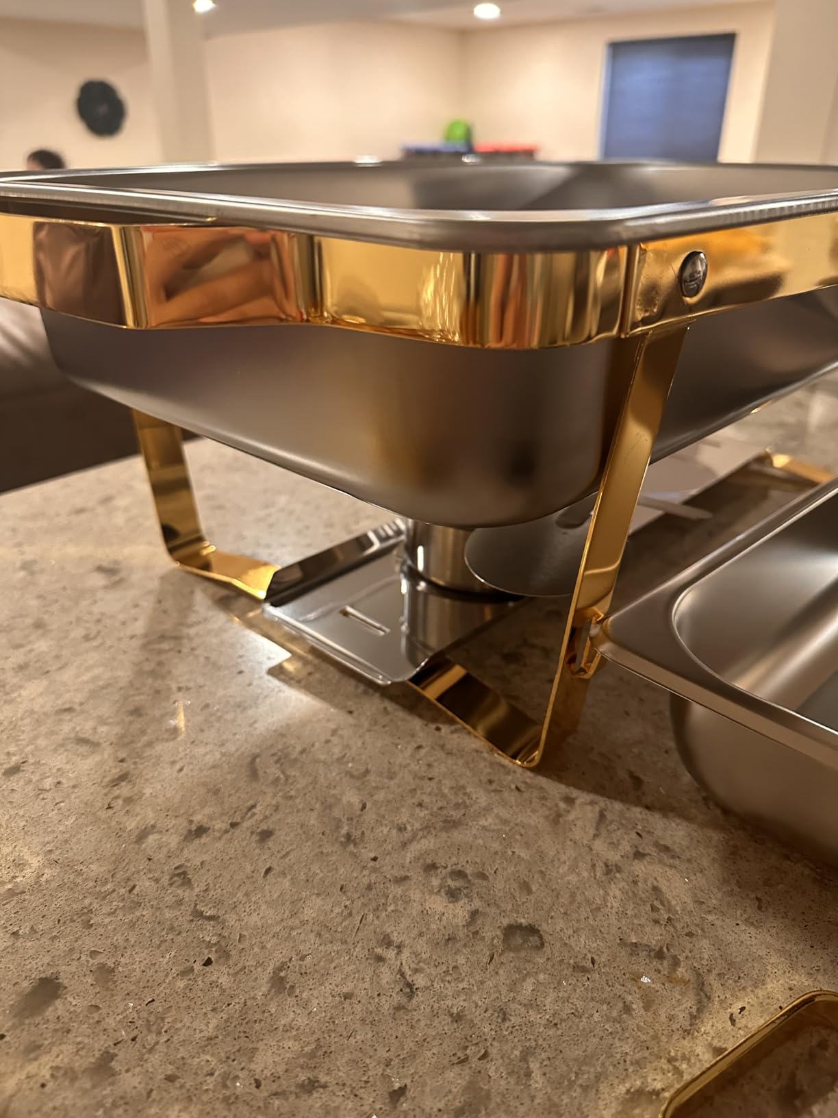 Rengue 9.5 QT Chafing Dishes, 4 Pack High Premium Stainless Steel Complete Set, Rectangular Chafing Dish Buffet Set, Heating and Cooling Chafing Dish for Gatherings Banquet, Buffet, Party, Wedding customer photo 1