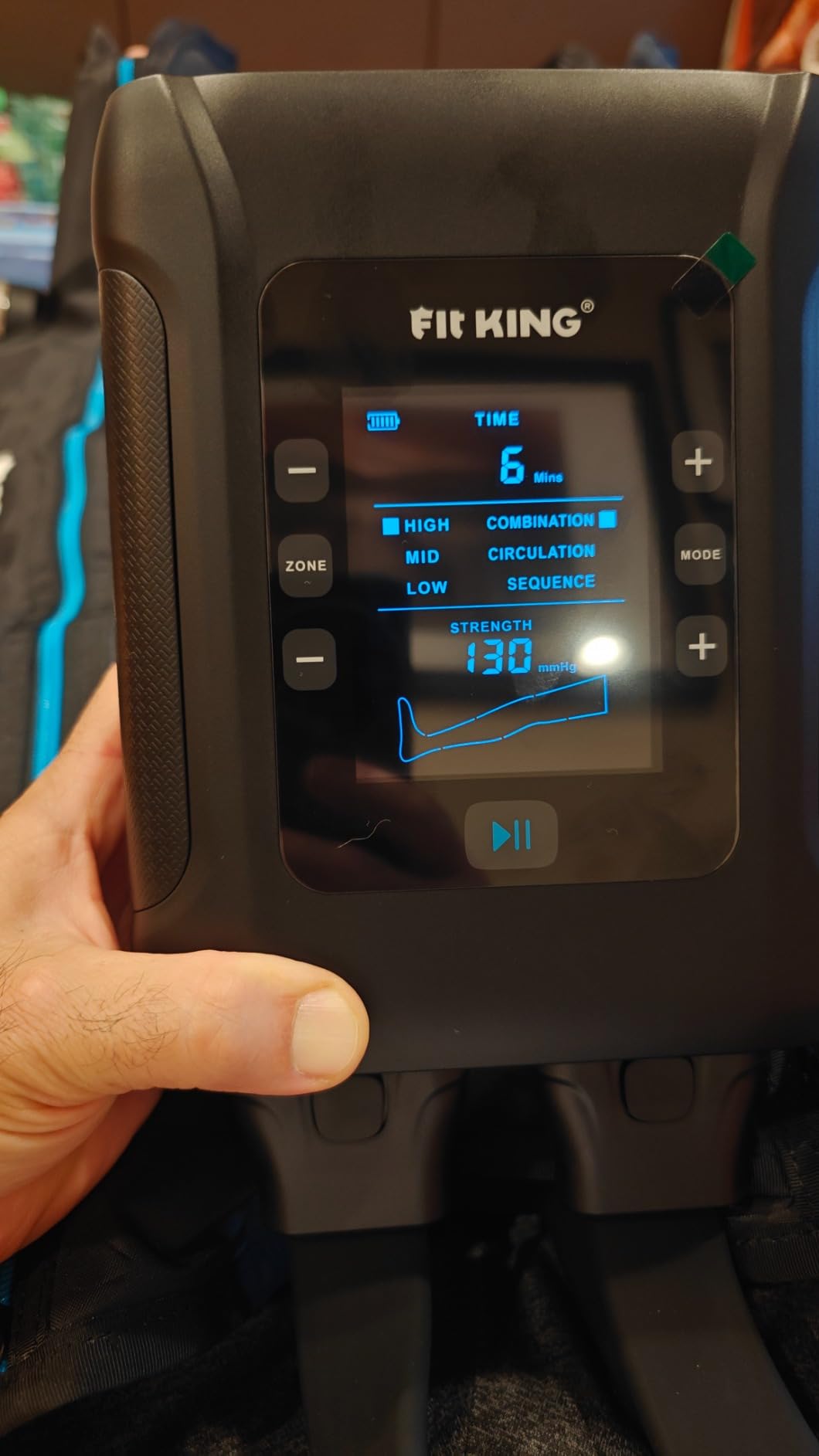 FIT KING Professional Air Compression Leg Recovery System, Cordless Rechargeable Leg Compression Massager Boots for Fast Recovery & Improved Circulation, Compression Boot for Athletes (Medium) customer photo 2