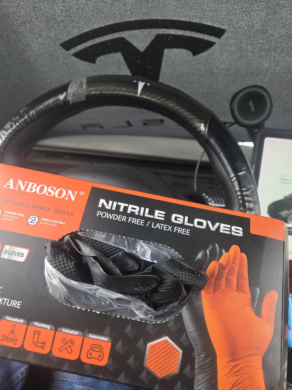 BBQ Gloves for Grilling Disposable Heat Resistant - 100 Nitrile Gloves + 4 Reusable Cotton Liners for Barbecue Smoker, Cooking Hot Meat - 10Mil Thick, Non-Slip Grip customer photo 1