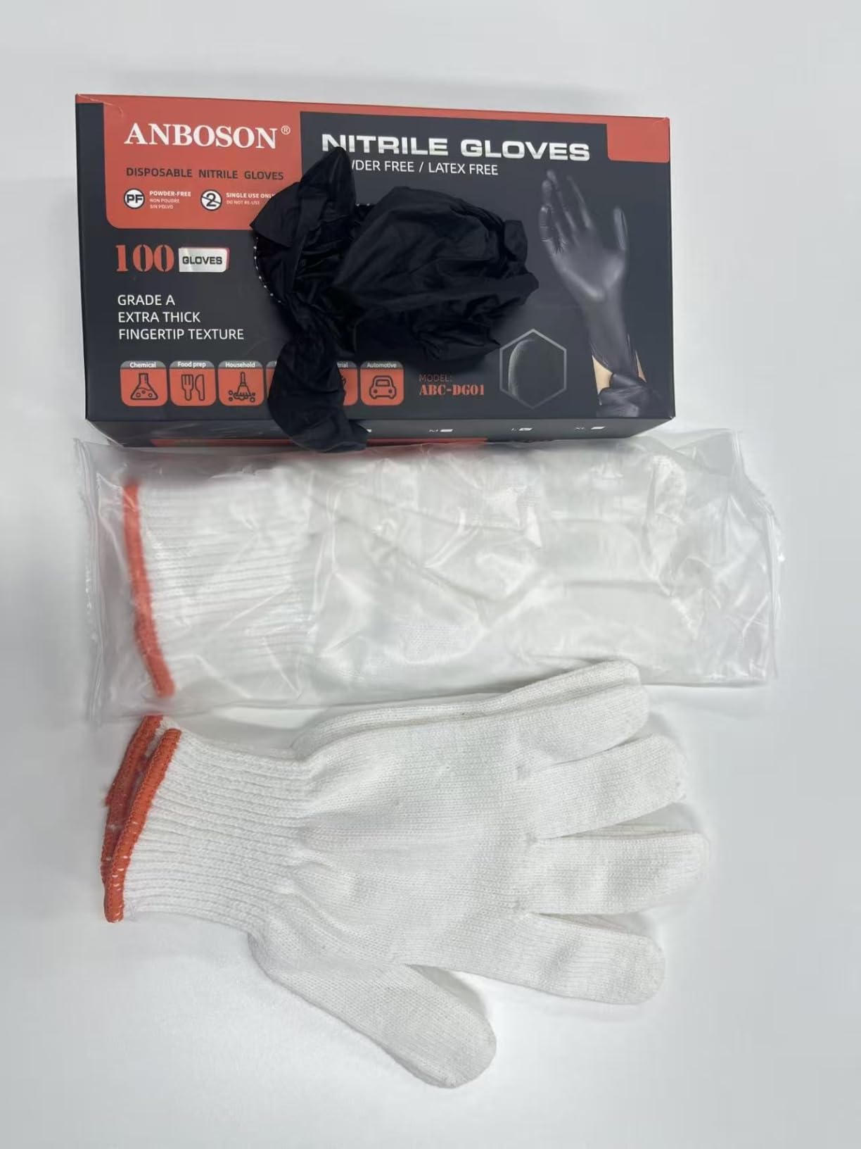 BBQ Gloves for Grilling Disposable Heat Resistant - 100 Nitrile Gloves + 4 Reusable Cotton Liners for Barbecue Smoker, Cooking Hot Meat - 10Mil Thick, Non-Slip Grip customer photo 2