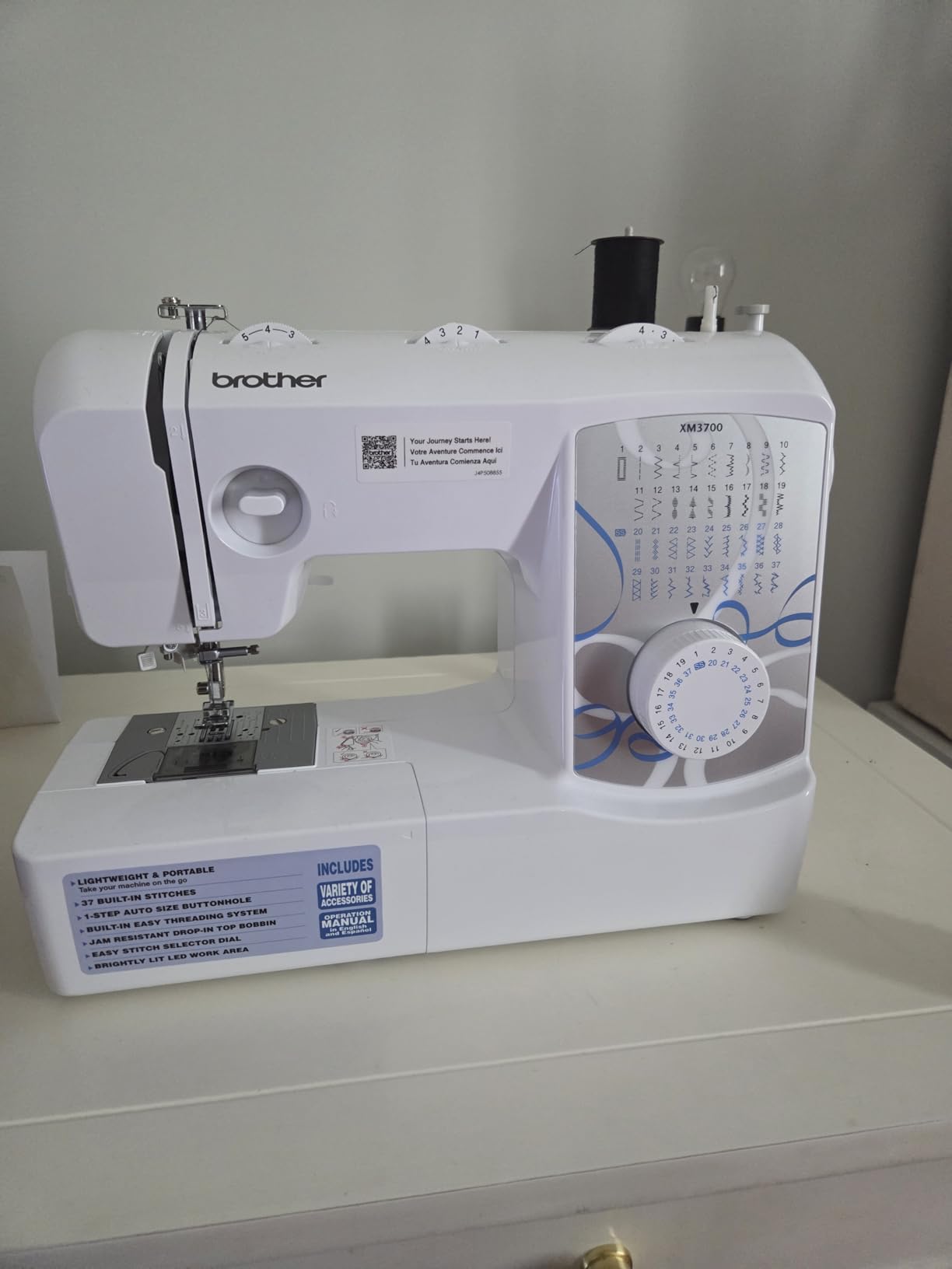 Brother XM3700 Sewing Machine, 37 Built-in Stitches, 5 Included Sewing Feet customer photo 1