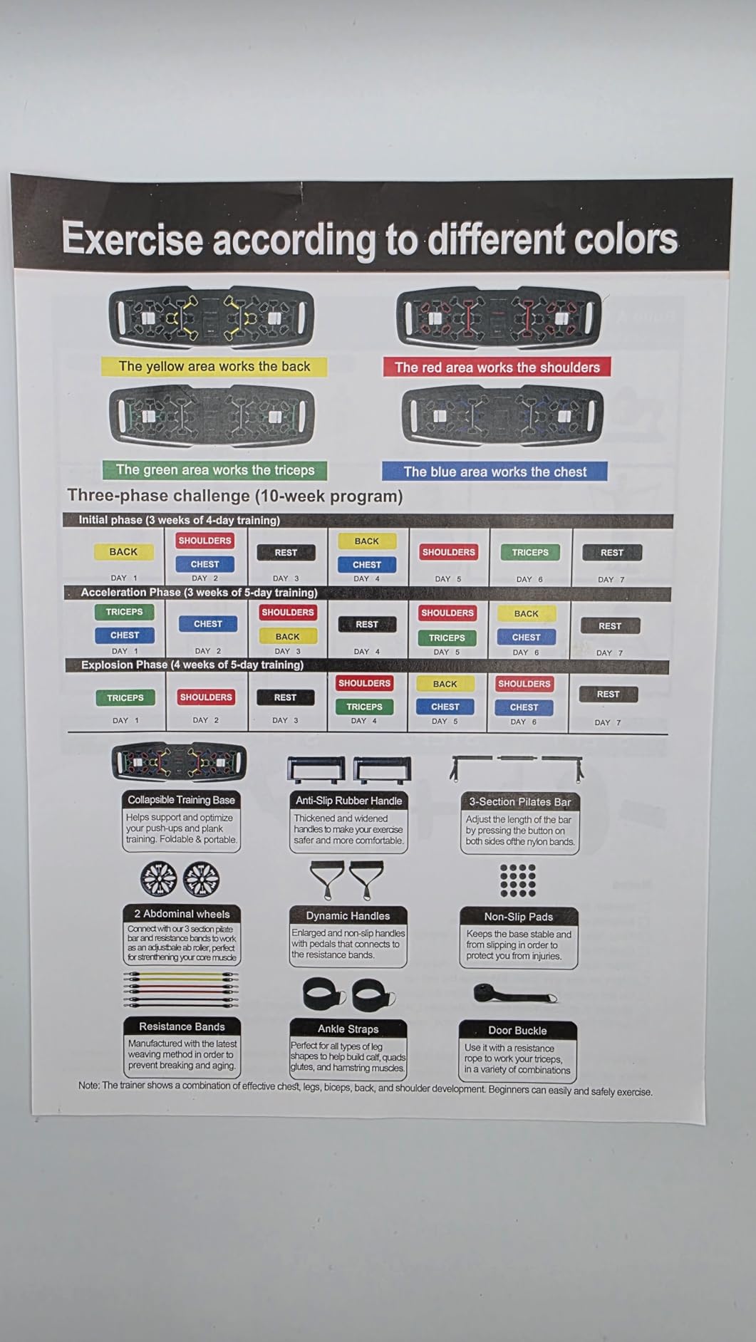 MQRW Push Up Board, Home Gym, Portable Exercise Equipment, Pilates Bar and 20 Fitness Accessories with Resistance Bands customer photo 1