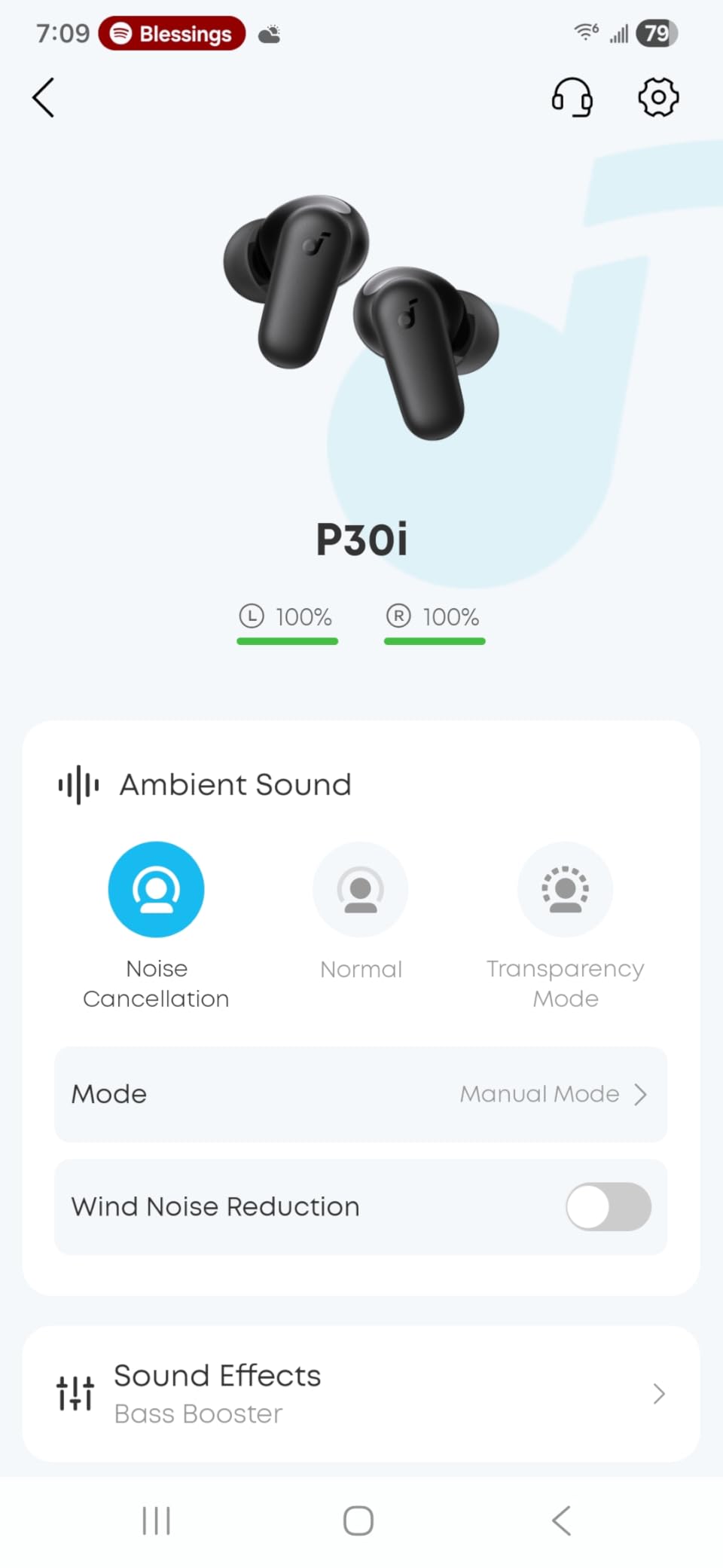 Soundcore P30i by Anker Noise Cancelling Earbuds, Strong and Smart Noise Cancelling, Powerful Bass, 45H Playtime, 2-in-1 Case and Phone Stand, IP54, Wireless Earbuds, Bluetooth 5.4 (Blue) customer photo 2