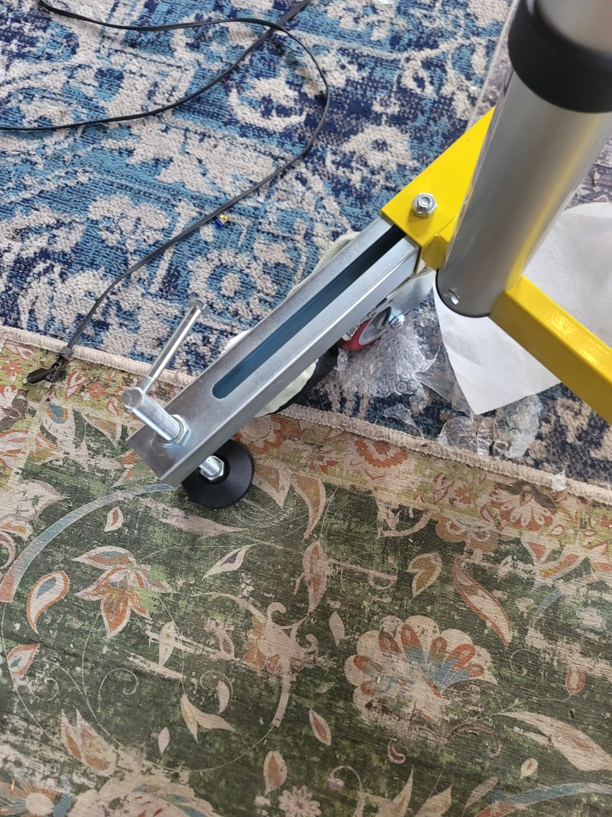 10' Aluminum Scaffold Tower, Multipurpose Rolling Scaffolding Work Platform, Utility Scaffolding Tower, Adjustable Work Platform with Hatch Deck and Guard Rail, 500 Lbs Duty Rate customer photo 2