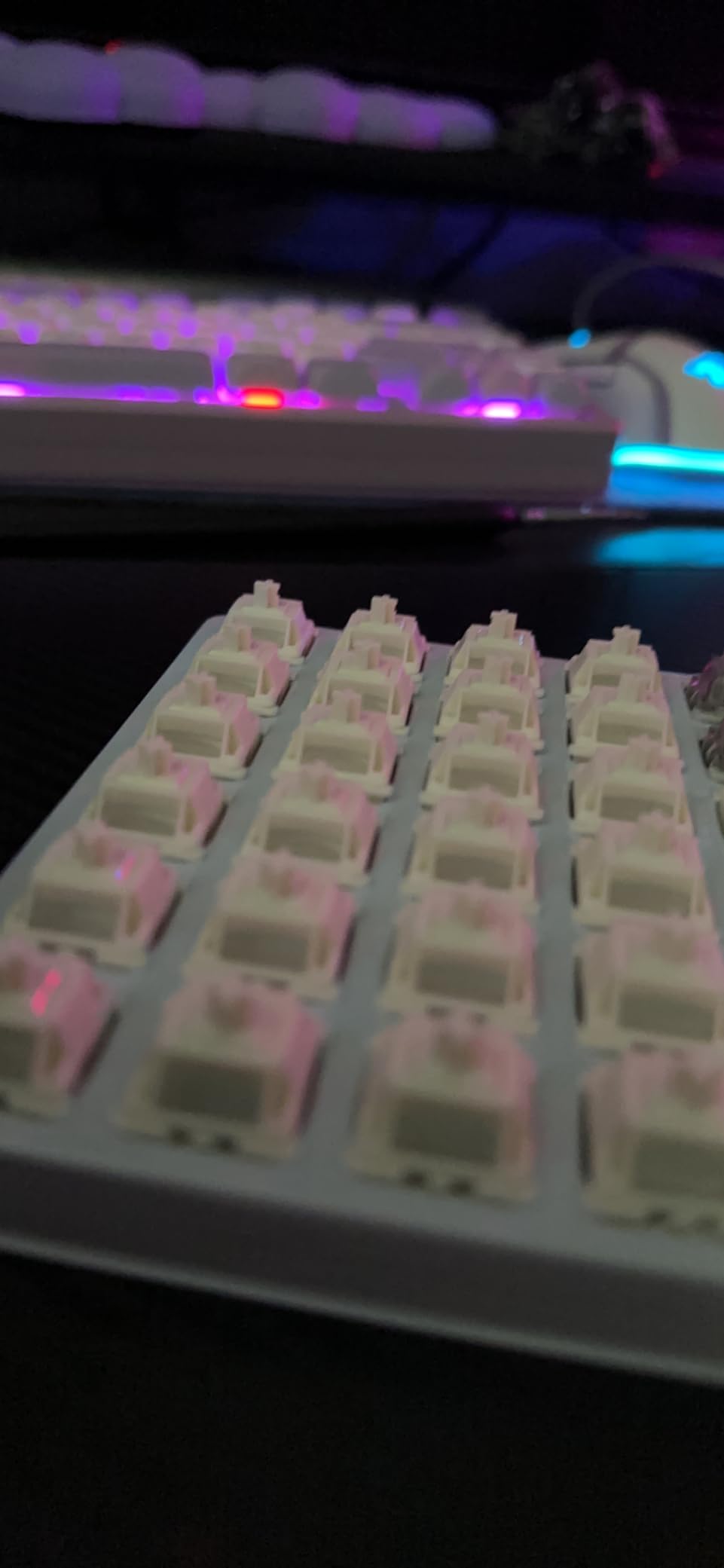 Gateron Smoothie Linear Switches, RGB LED 5 Pin White 22mm Dual-Stage Spring Pre-lubed 40gf Full POM Switches for MX Mechanical Keyboard (72PCS) customer photo 1
