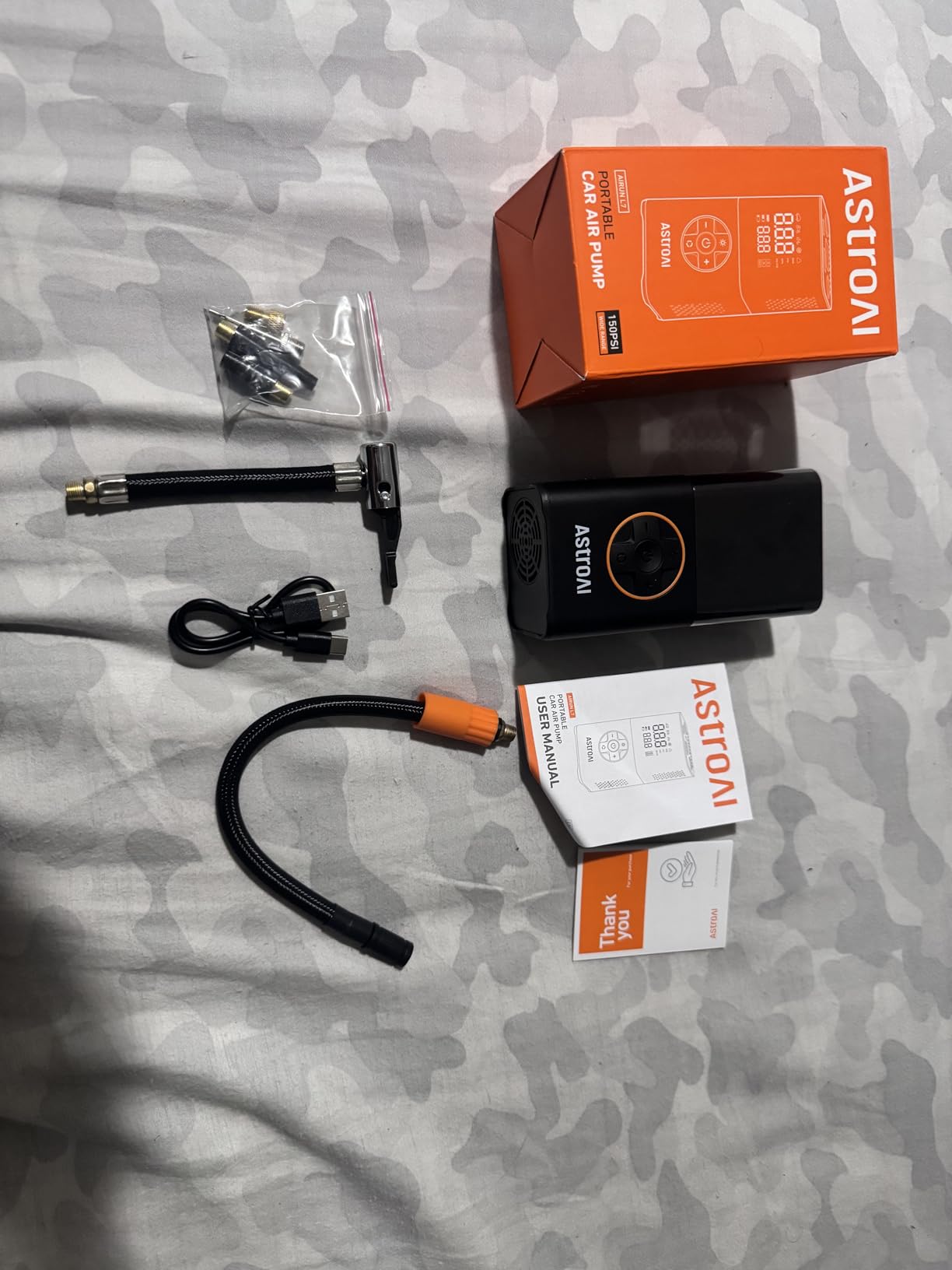 AstroAI L7 Tire Inflator Portable Air Compressor Cordless Mini Bike Pump with Digital Dual Values Display, 150 PSI Car Tires Air Pump with LED Lights & Pressure Gauge for Auto, Motorcycles, Bikes, Balls customer photo 1