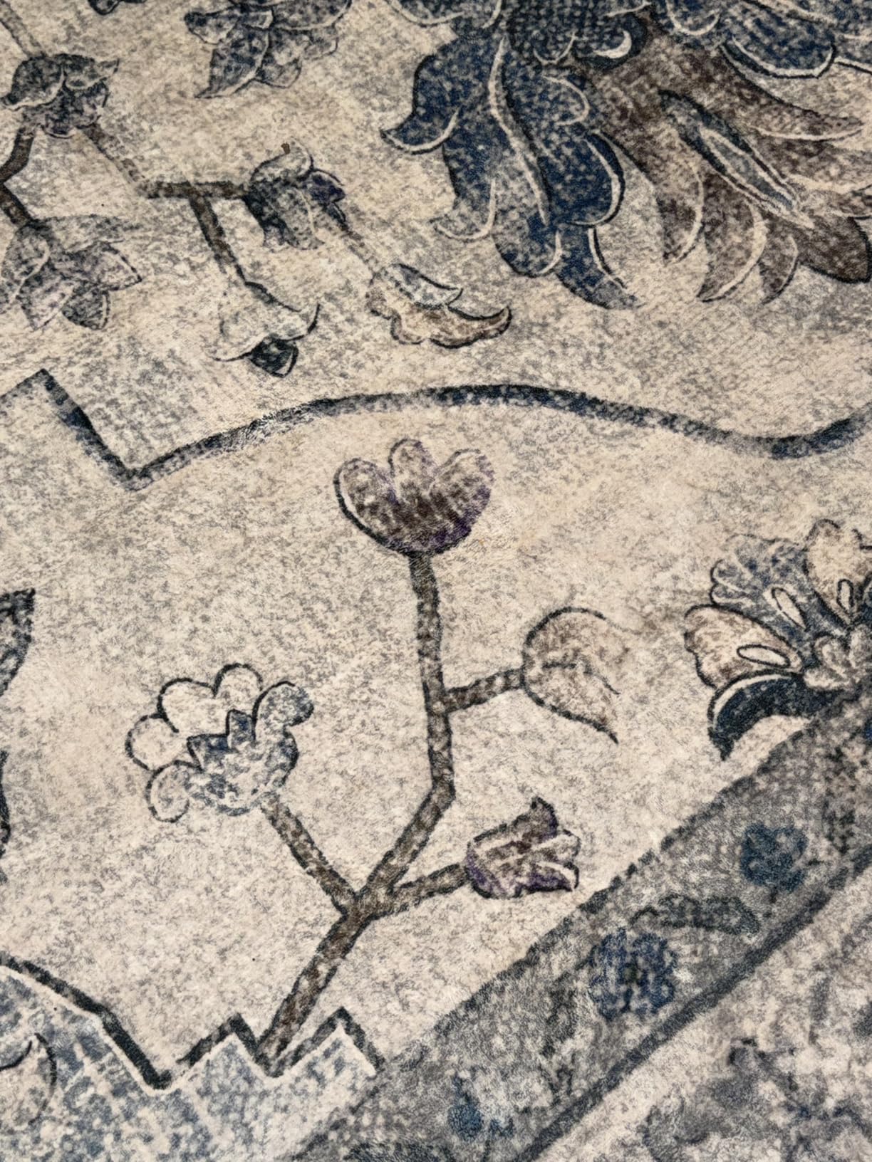 Area Rugs 5'x7' Washable Non-Slip, Floral Vintage Distress Print Pattern Medallion Carpet for Living Room Bedroom Dining Room customer photo 1
