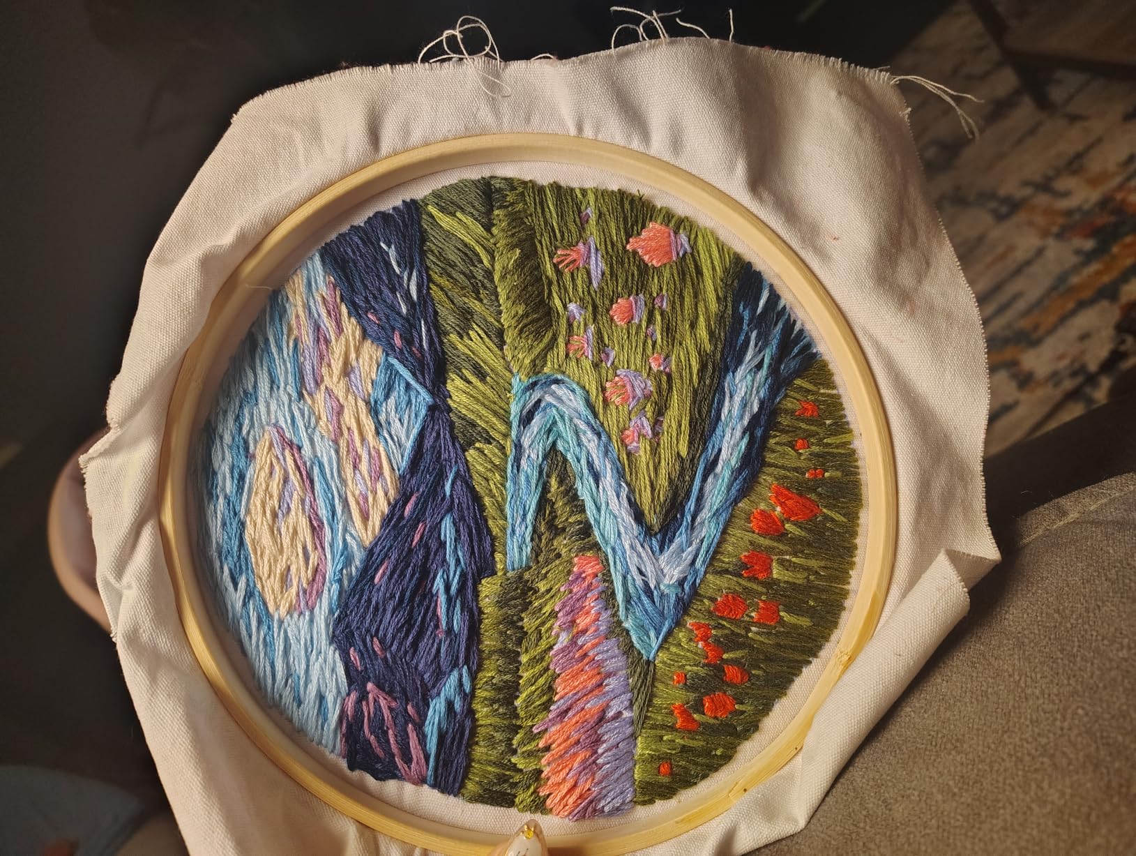 Maydear 4 Pack Embroidery Starter Kit with Pattern, Stamped Cross Stitch Kits for Beginners Adults with Embroidery Hoop and Instructions, Hand Embroidery Kit customer photo 1