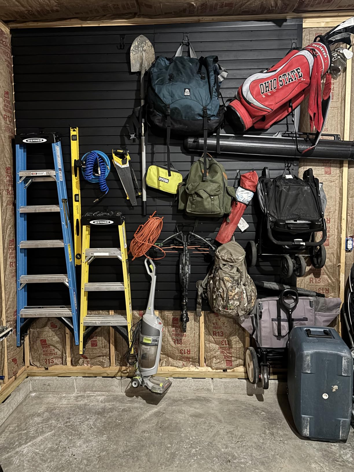 NeatiEase Slatwall Panel Wall Storage Systems, 4 x 8ft Slat Wall Paneling Garage Wall Organizer, Heavy Duty Wall Mounted PVC Wall Rack (Black) customer photo 1