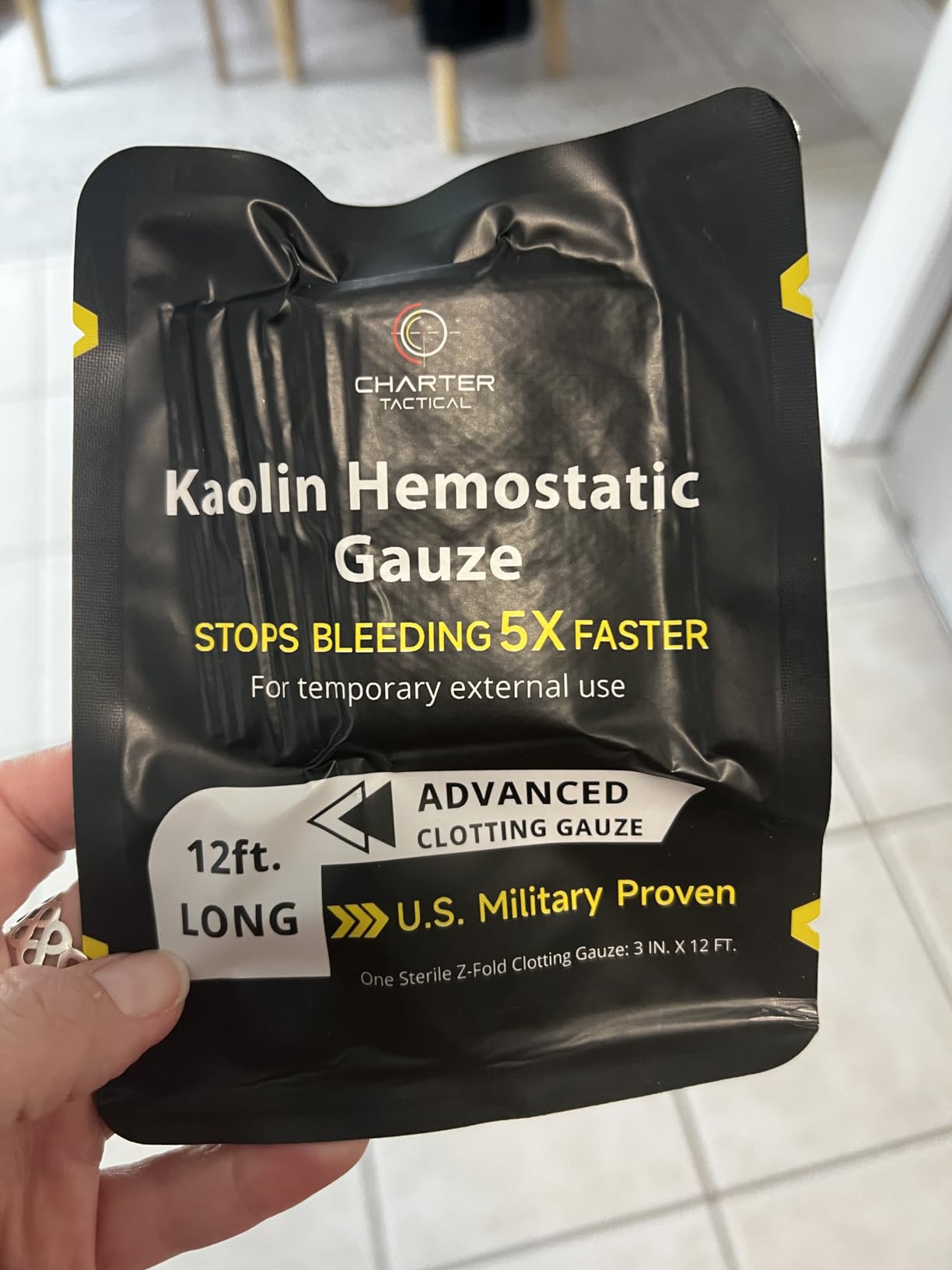 First Aid Advanced Quick Clot Combat Gauze - Flexible Hemostatic Gauze - Stop The Bleed Kit - 3 x 12.5 feet customer photo 1