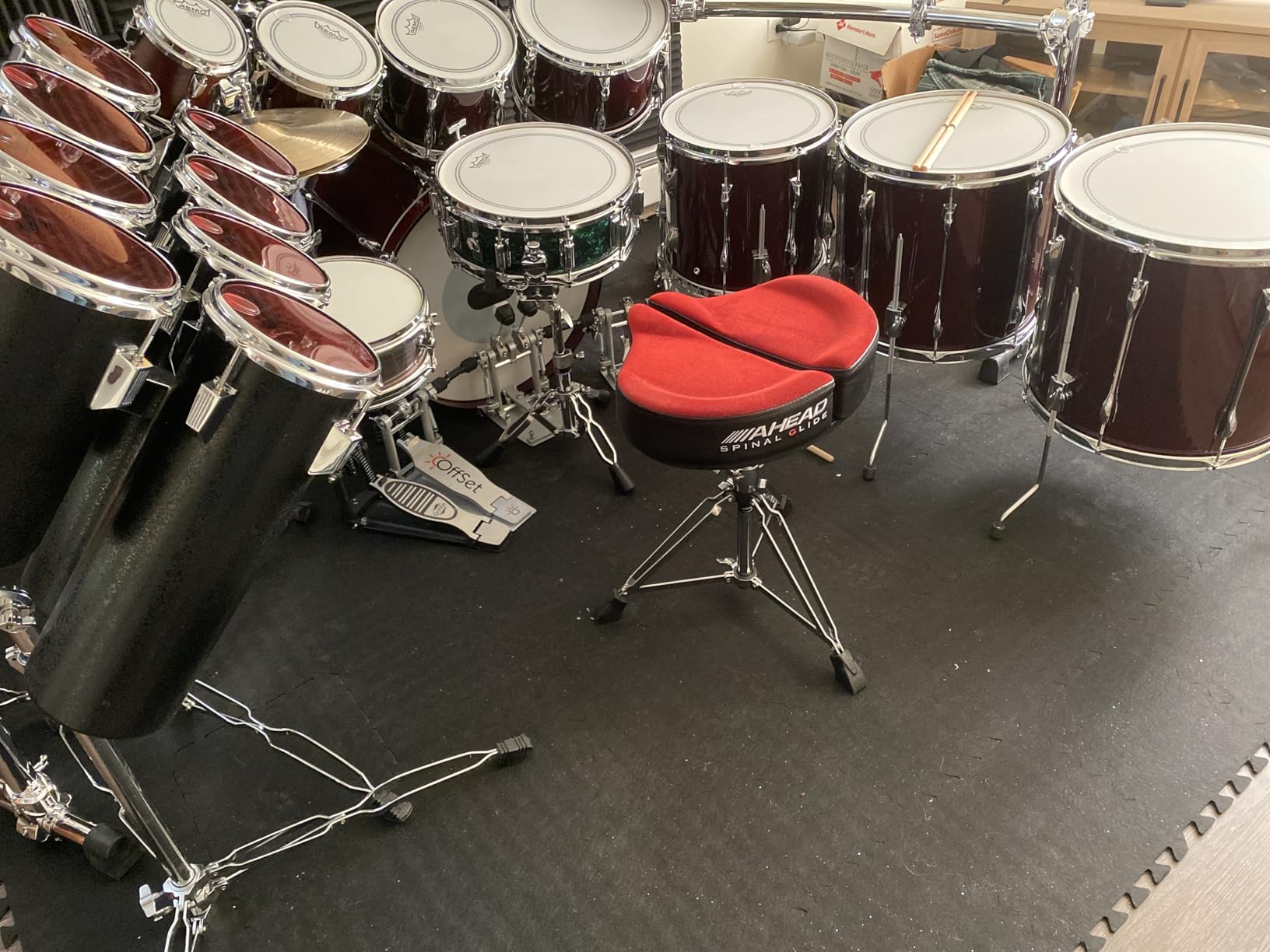 TroyStudio Thick Sound Absorbing Interlocking Floor Mats, 16 Pcs 11x 11 x 0.4 inches High Density Piano Carpet Drum Rug, Non-Slip Anti Vibration Soundproof Pads customer photo 1