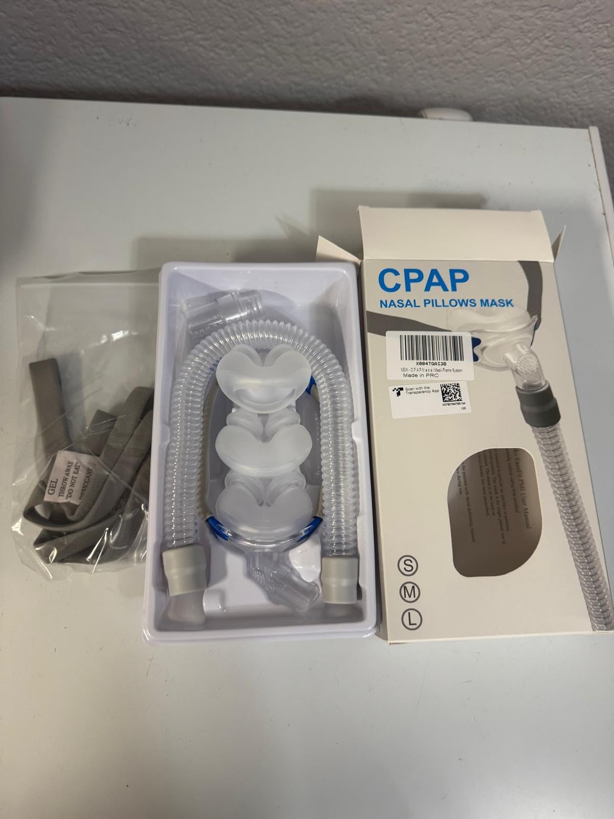 CPAP Masks - Nasal Pillow Mask, CPAP Nose Mask with Headgear, Reusable Sleep Apnea Mask, Includes Small, Medium, Large Cushions customer photo 1