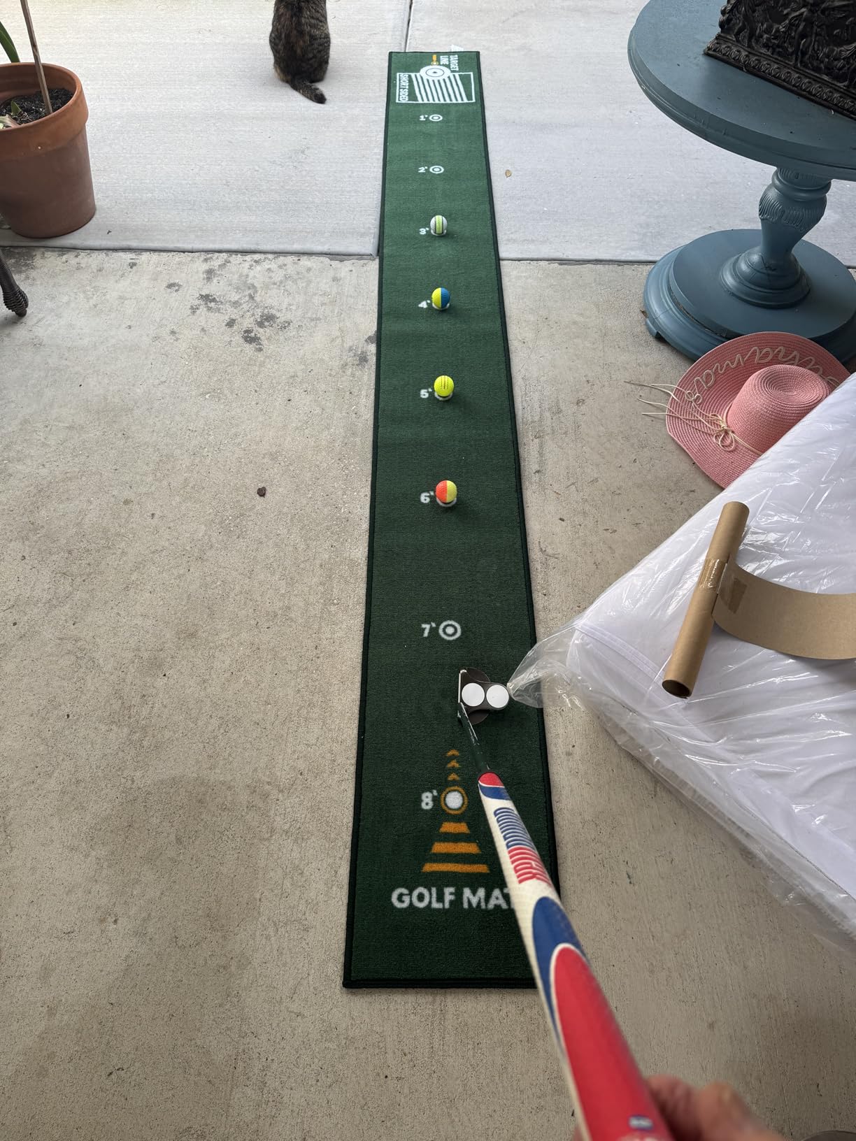 Golf Putting Mat Indoor & Outdoor Professional Golf Practice Putting Green Mat with Distance Marker Anti Slip Backing Golf Training Accessories Portable Matt customer photo 2