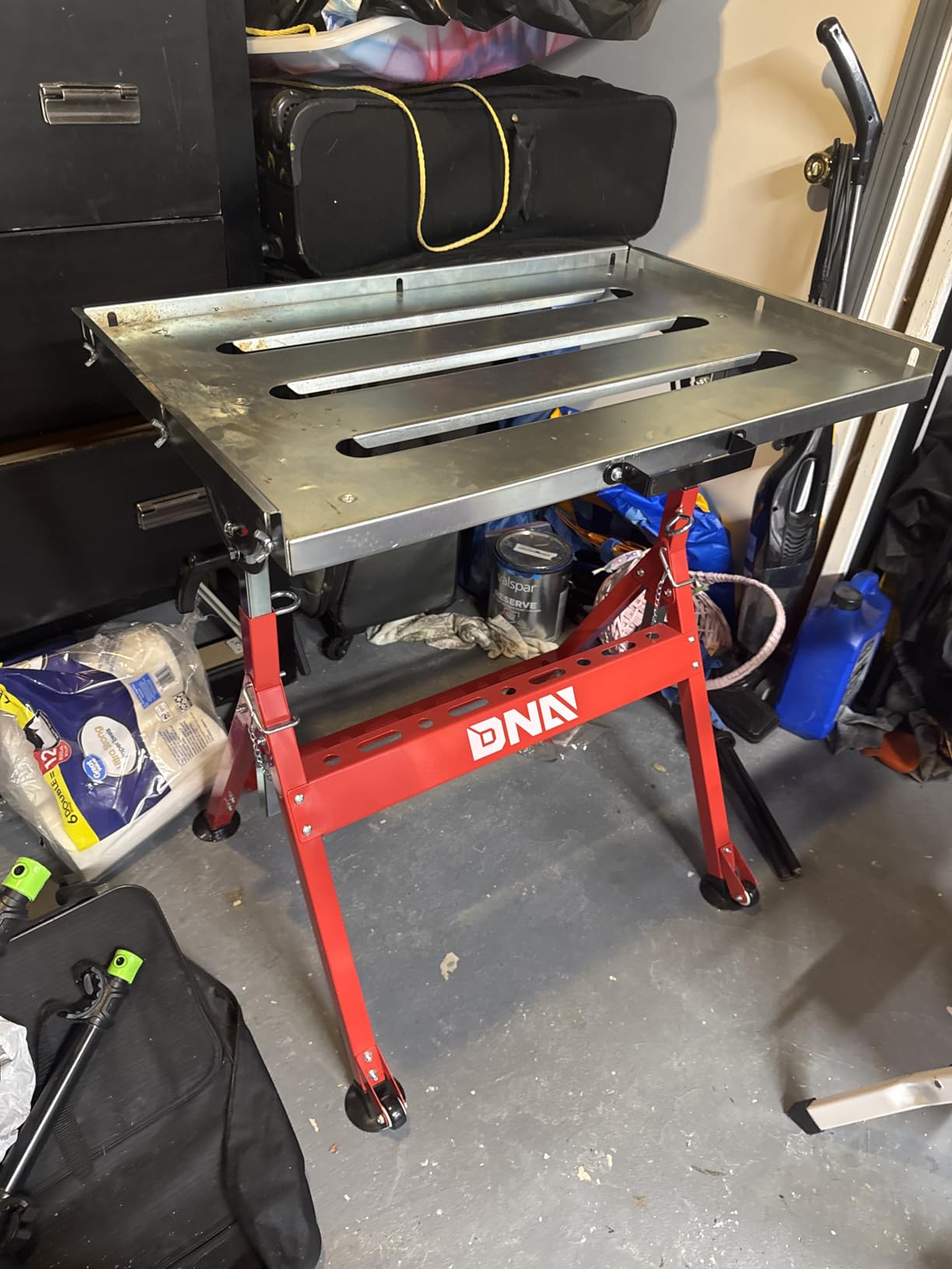 DNA Motoring Welding Cart for TIG MIG Welder and Plasma Cutter, Heavy Duty 3 Tiers Rolling Welding Cart, Rolling Welding Trolley w/360° Swivel Wheels, Tank Storage Safety Chains, Handle, TOOLS-00465 customer photo 2