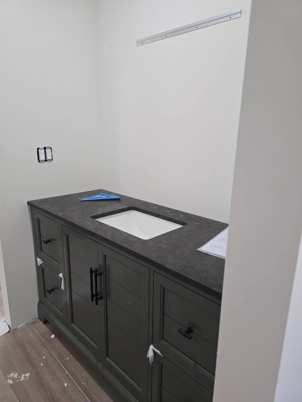 HOMEBEYOND 72 Inch Bathroom Vanity with Double Sink & Ceramic Top, Vanity Cabinet with Center Countertop Basin, Soft-Closing Doors, Backsplash, White customer photo 2