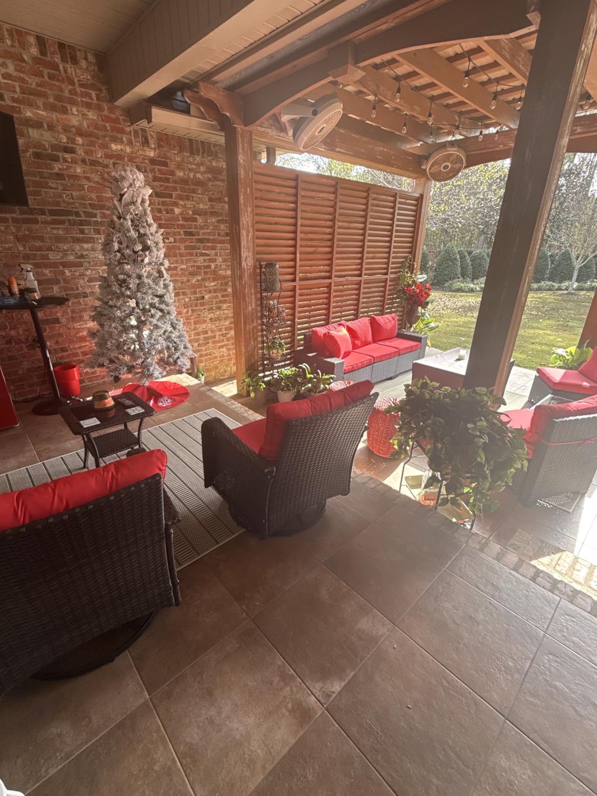 11 Pieces Patio Furniture Set with 2 Swivel Chairs Patio Furniture Outdoor Sectional Sofas with 55000 Gas Fire Pit Patio Conversation Set w/7 Cushions customer photo 1