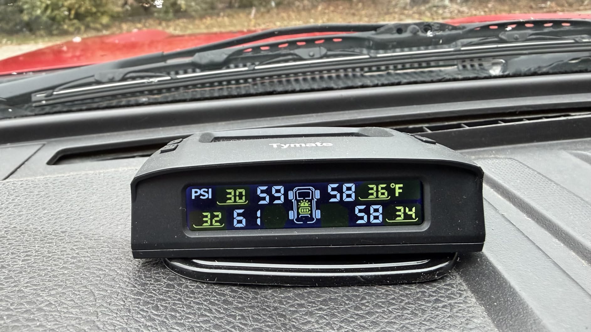 Tymate TM2 RV Tire Pressure Monitoring System, Tire Pressure Monitor with Solar Charge, TPMS with 4 Sensors(Max. 10) & 6 Alarm Modes, New Updated w/Color LCD Display, 0-87PSI for RV/Trailer/Truck/SUV customer photo 2