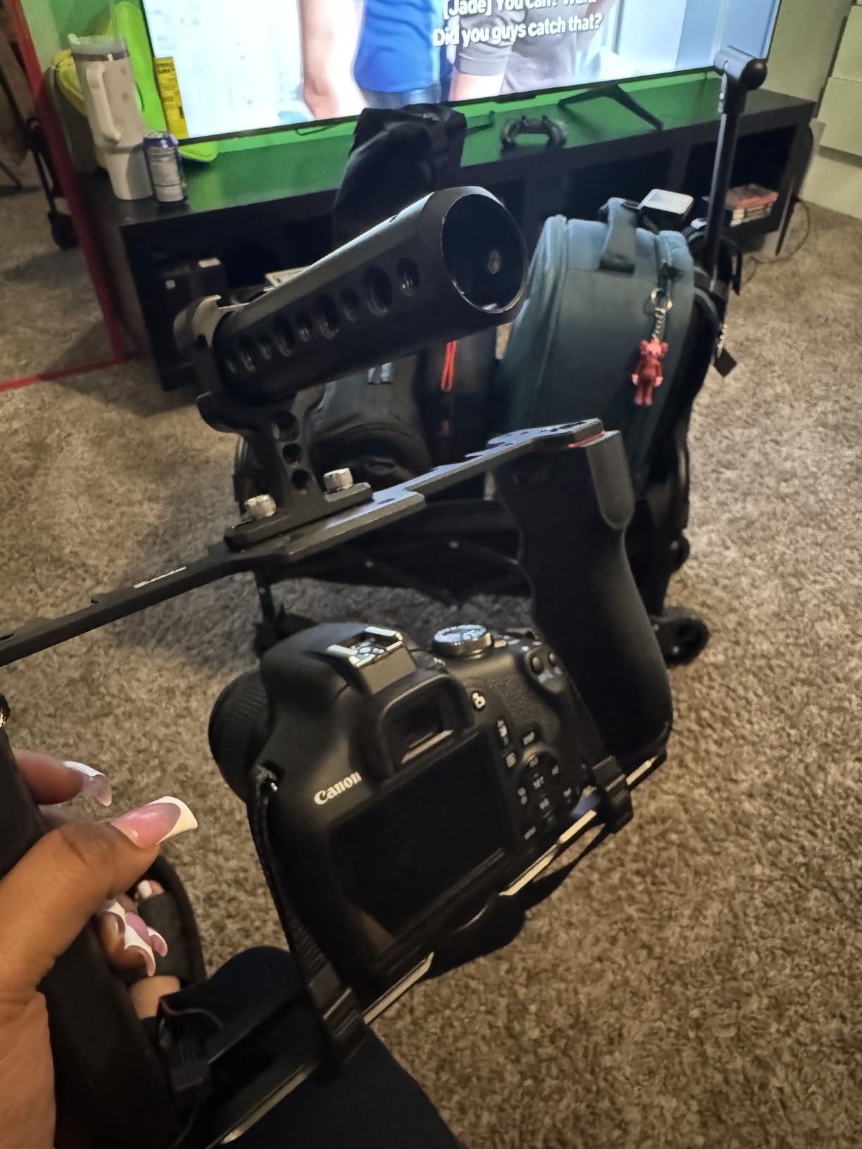 Zeadio Camera Video Rig Cage, Aluminum Filmmaking Movie Making Kit with Top Handle & Arca Type Base and Two 15mm Rod Guide, Compatible with All DSLR Camera and Camcorder customer photo 2