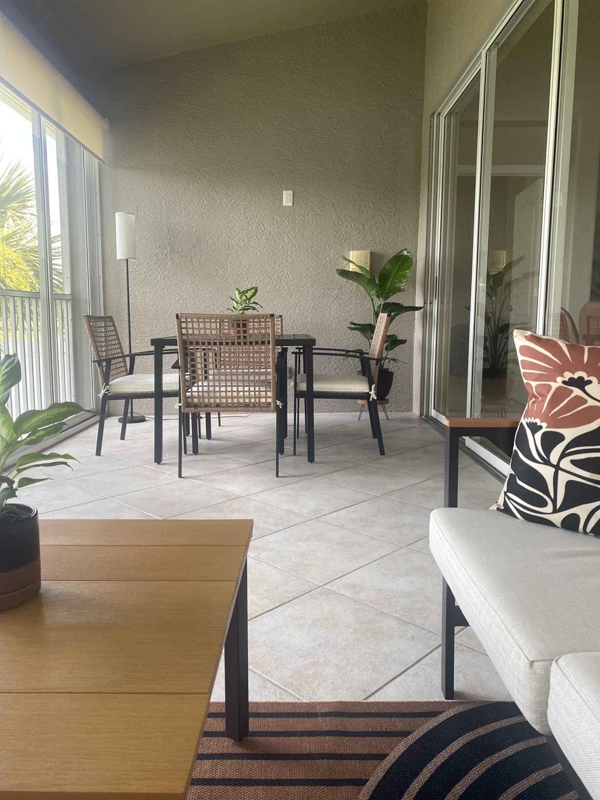 LAUSAINT HOME 7 Pieces Patio Dining Set, Outdoor Furniture Set of 6 Chairs with Soft Cushion and Iron Slats Table Top with Umbrella Hole, Conversation Set for Backyard, Garden and Poolside customer photo 2