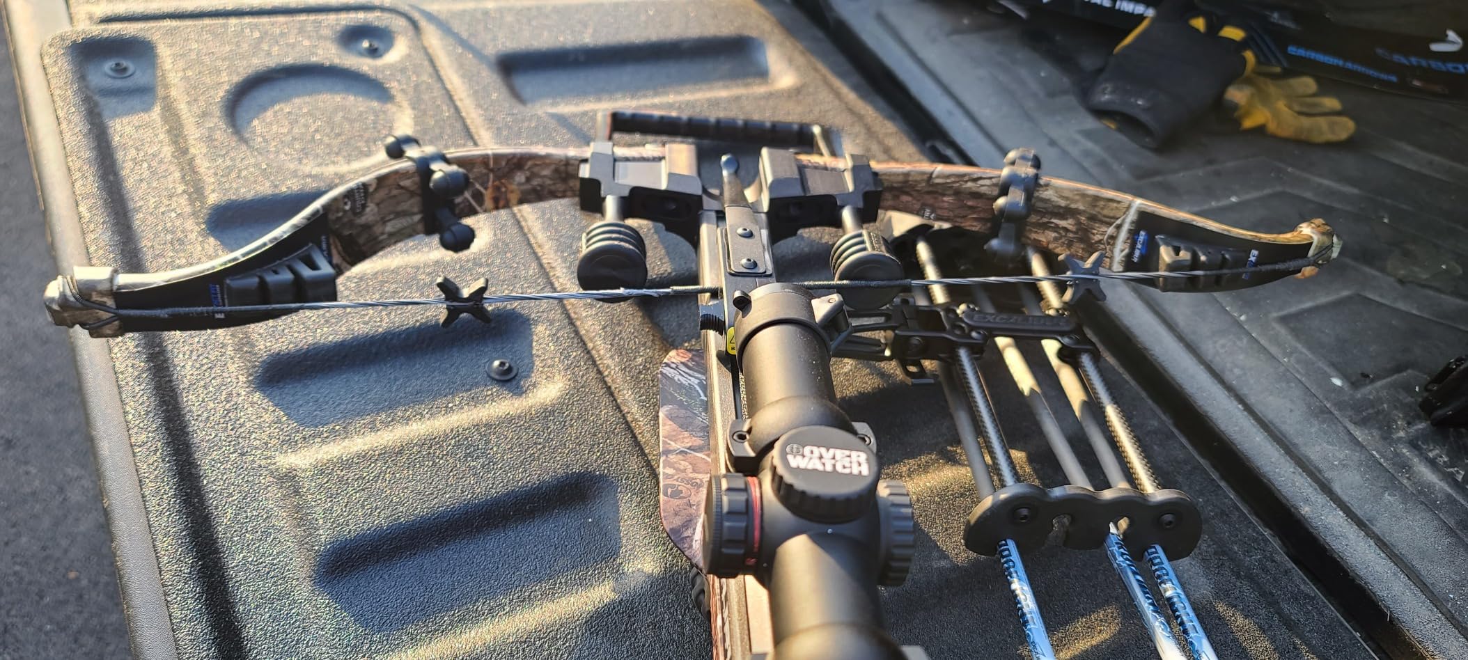 Excalibur REV X Accurate Lightweight Quiet CeaseFire Archery Hunting Crossbow - Scope, Scope Rings, 4 Proflight Arrows with 100Gr Field Points, Rebolts Quiver Included customer photo 1