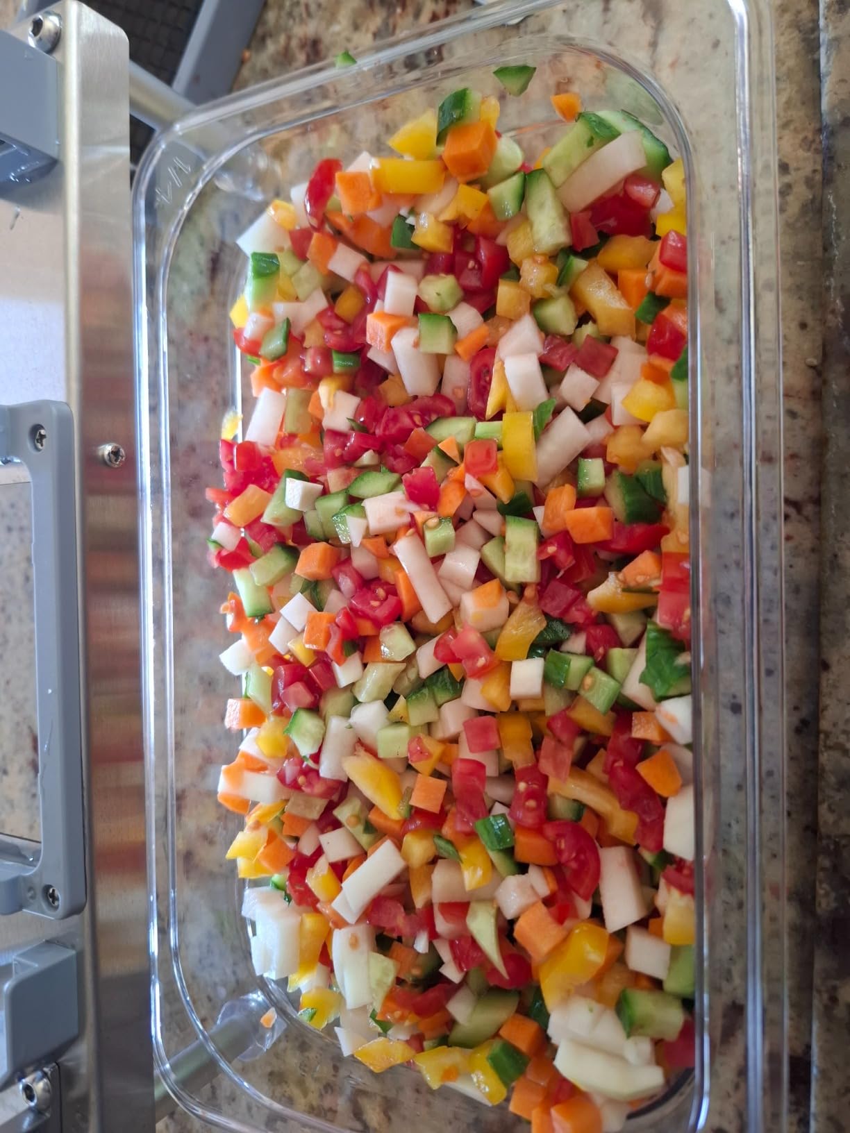 All-in-1 Vegetable Chopper with 8 Blades - Mandoline Slicer-Pro Food Chopper with Container - Veggie Salad Onion Chopper - Potato Dicer French Fry Cutter - Cheese Grater - Stainless Steel material customer photo 1