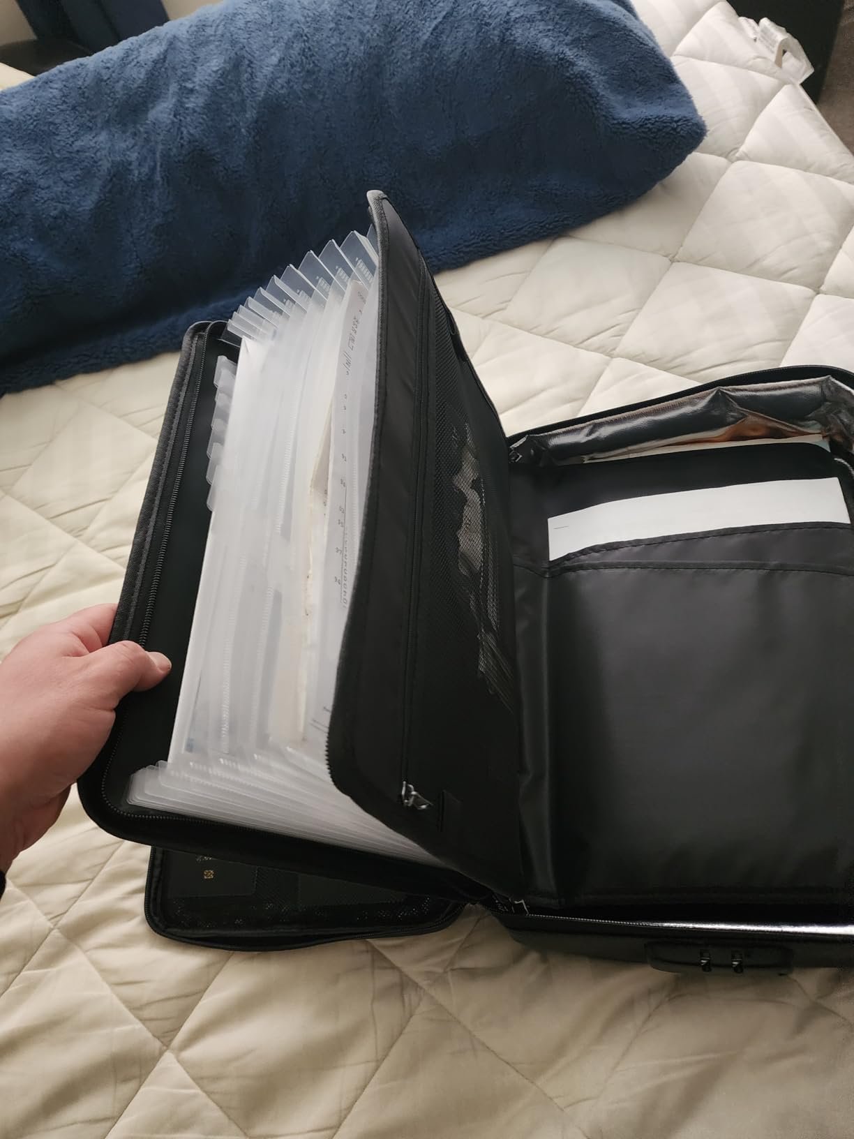 ENGPOW Fireproof File Organizer Bag with 13 Colorful Pockets Accordion File Folder,5200℉ Document Organizer Box with Lock&Labels,Multi-Layer Portable Home Safe Storage for Important Documents,Files customer photo 2