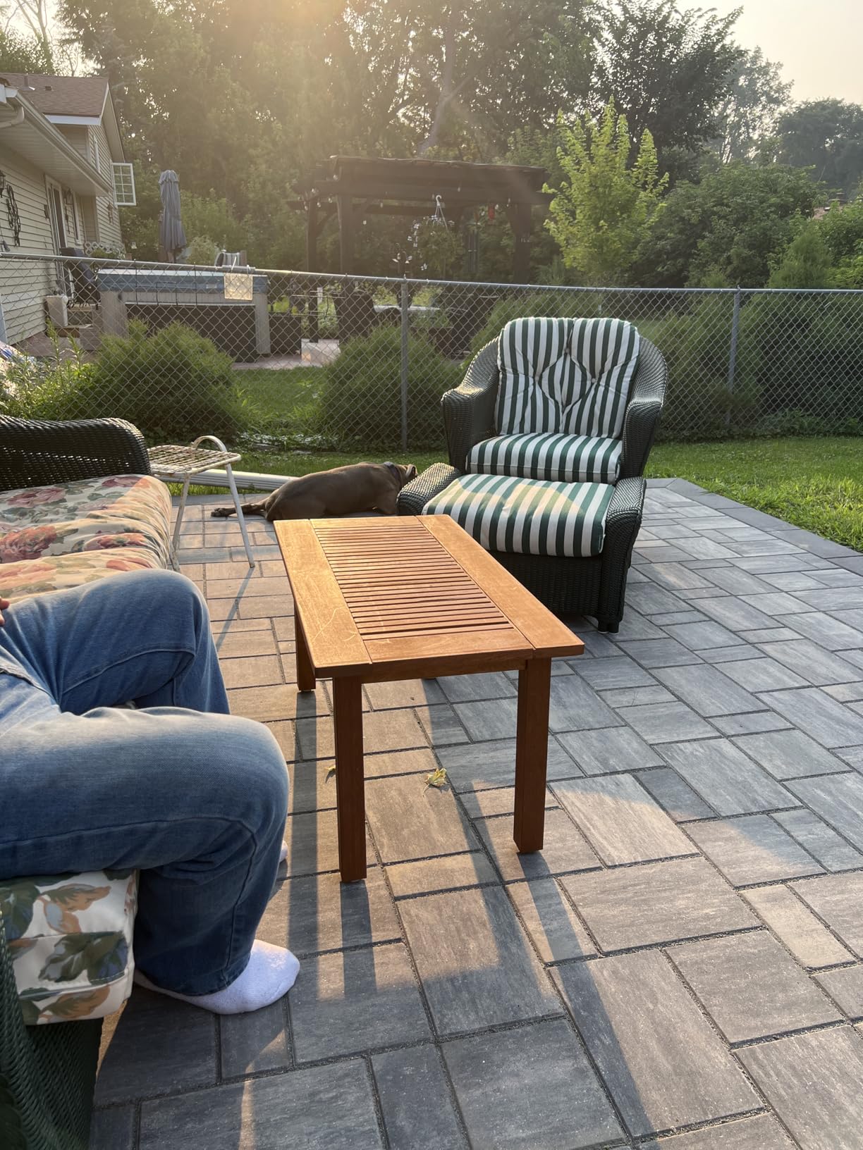 Furinno DALAM Patio Table, Folding Outdoor Side Table with Slatted Tabletop, Coffee Table, for Indoor, Balcony, Patio, Garden, Porch, Natural customer photo 1