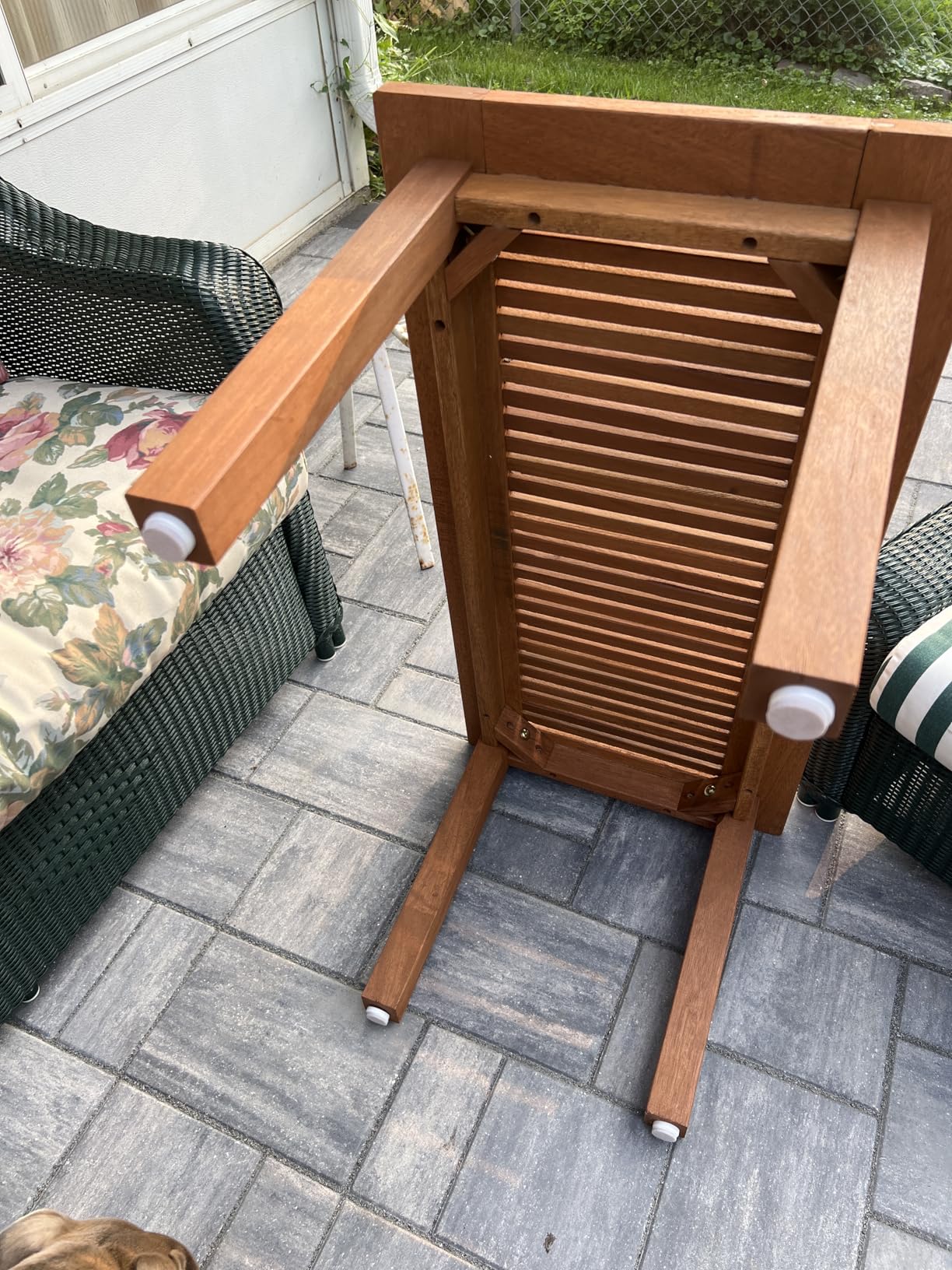 Furinno DALAM Patio Table, Folding Outdoor Side Table with Slatted Tabletop, Coffee Table, for Indoor, Balcony, Patio, Garden, Porch, Natural customer photo 2