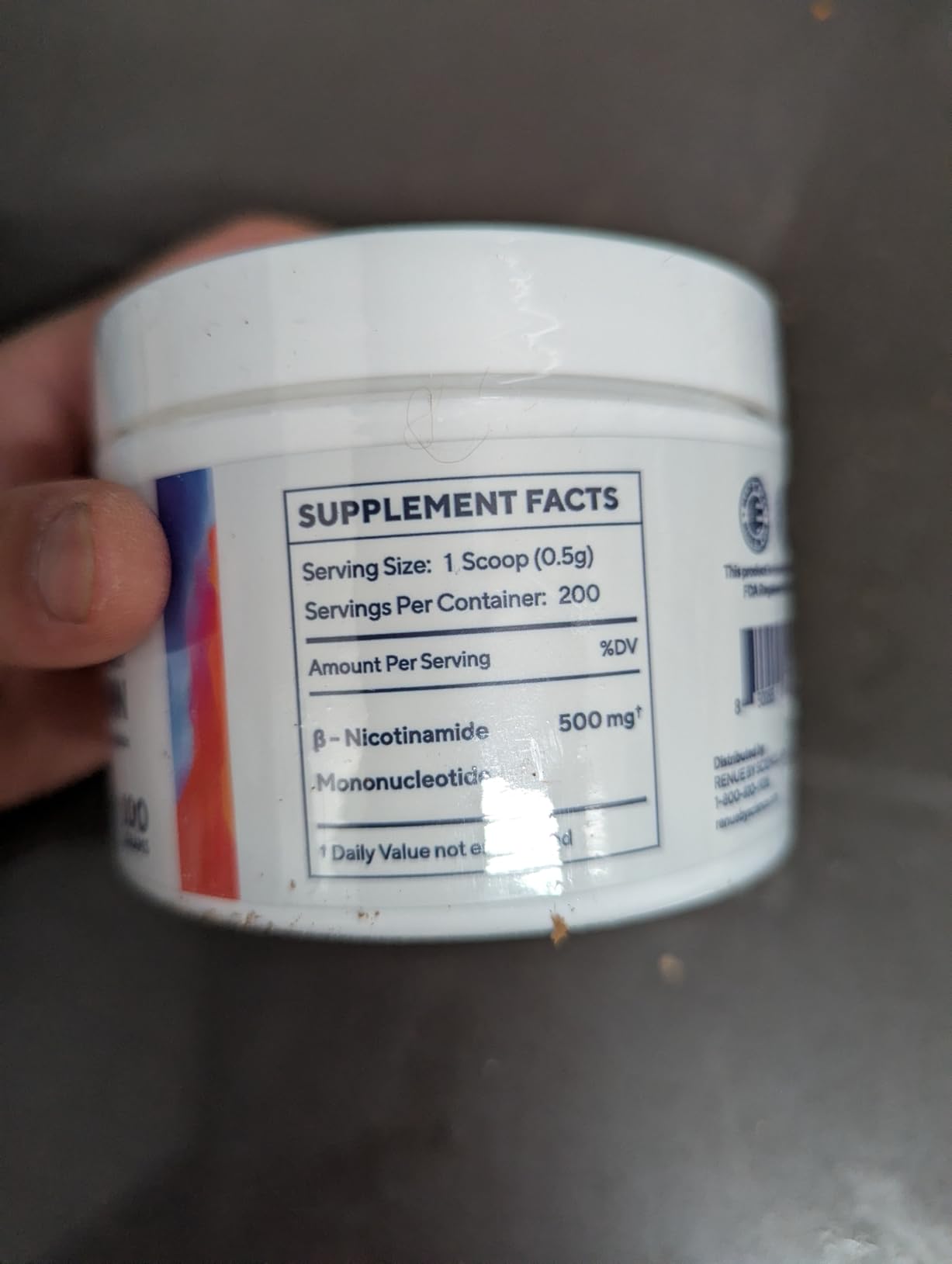 RENUE by Science NMN Powder | 100g Fast Dissolve Powder Supplement | 500mg Nicotinamide Mononucleotide per Serving | Manufactured in The USA Third-Party Tested customer photo 1