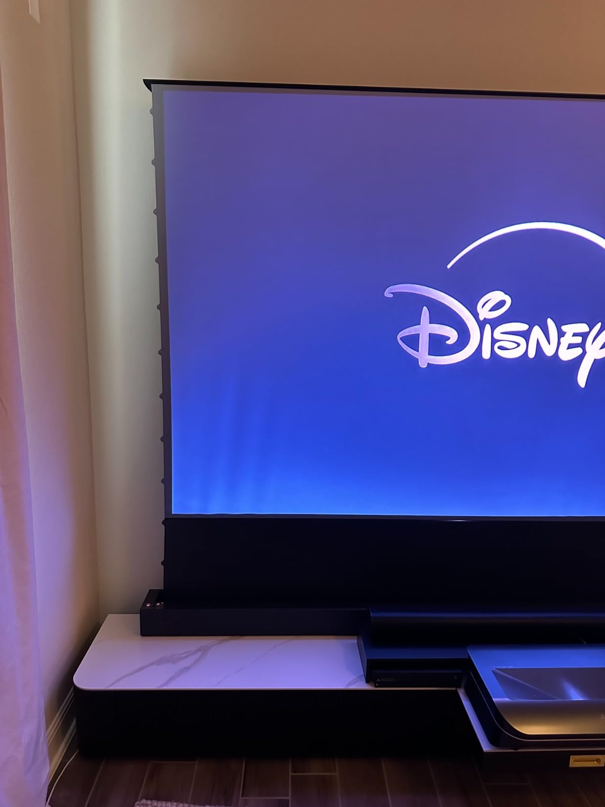 AWOL VISION 120 inch Motorized ALR Floor Rising Projector Screen for Ultra Short Throw Projector, Projector Screen for Home Theater, 4K/8K Ultra HD, 95% Ambient Light Rejecting,ALR-F220C customer photo 2