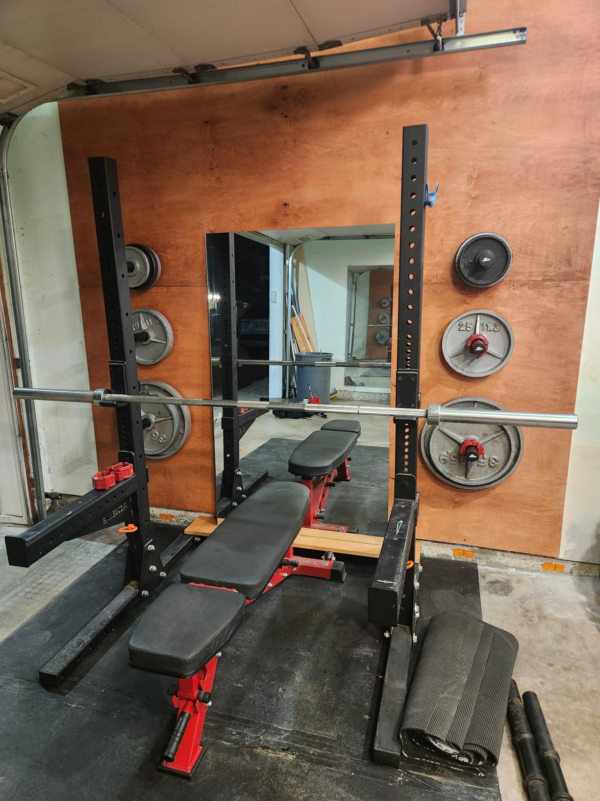 Wall Mounted Weight Plate Holder, Fit 2inch Olympic Weight Plates, Max Weight Capacity 275 lb, Heavy Iron Construction, Mounting Hardware Included customer photo 1