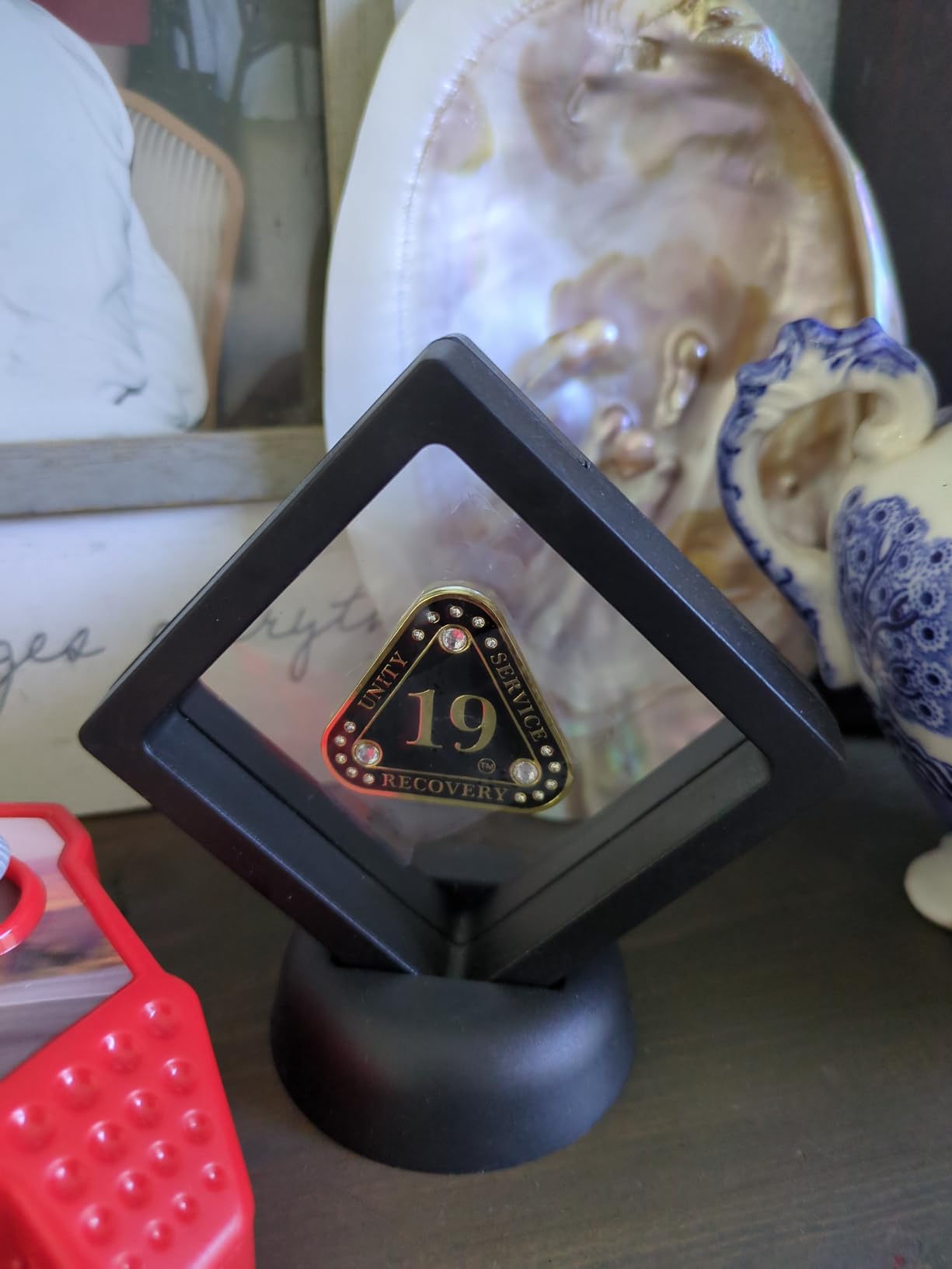10Pcs Coin Holder Challenge Coin Display Stand, Black 3D Floating Display Case for AA Coin Medallions Jewelry Rock Gem Arrowhead Collecting and Display (2.75x2.75x0.8 inches) customer photo 2