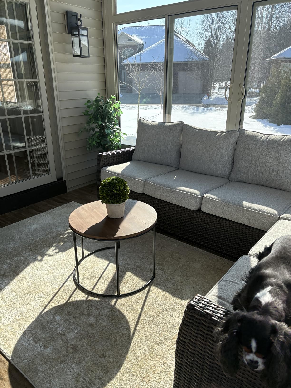 Signature Design by Ashley Brook Ranch Outdoor Sectional, All-Weather Resin Wicker Patio Furniture With High-Performance Cushions, Durable Aluminum Frame, Neutral customer photo 2