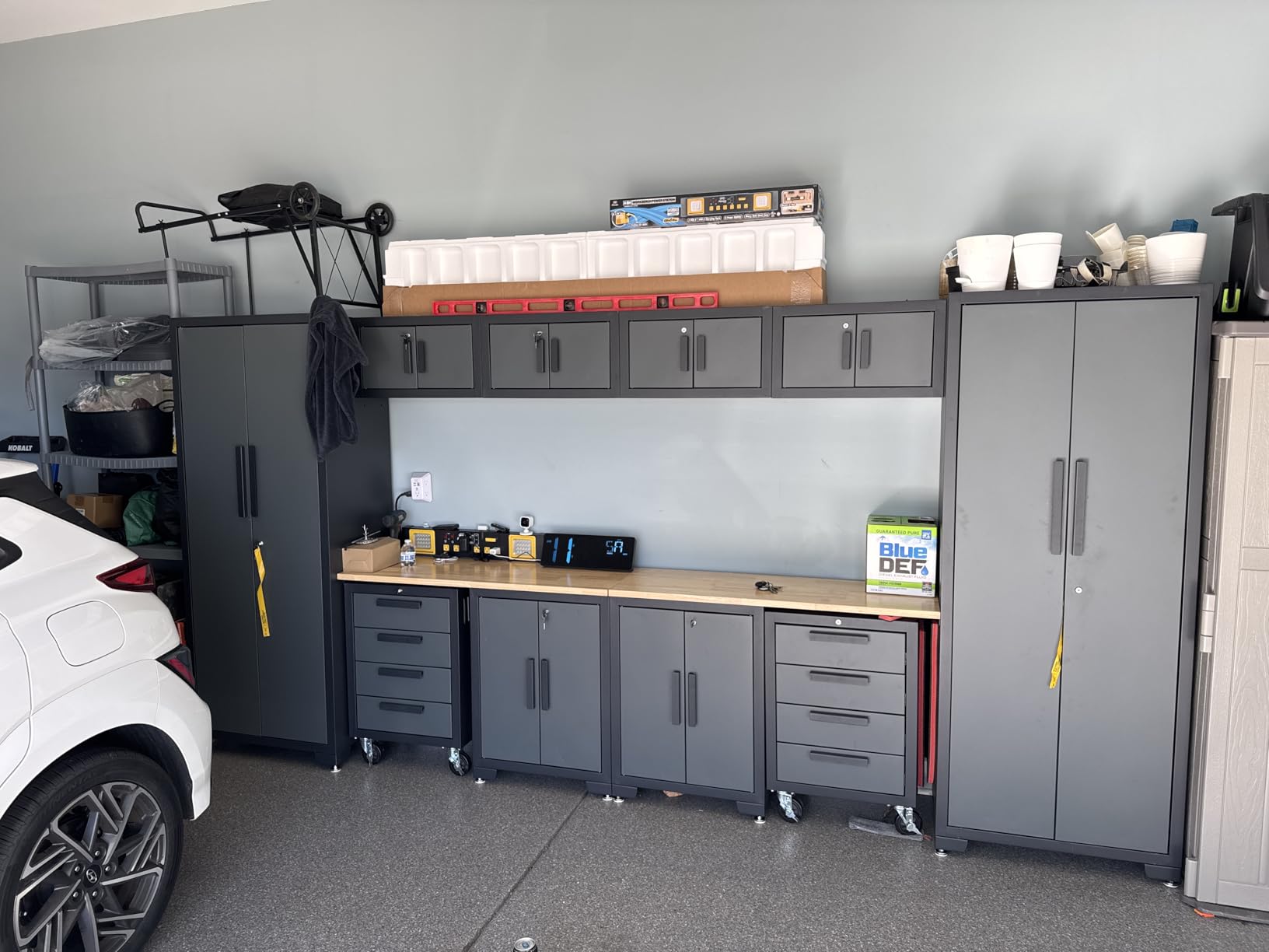 Torin Garage Storage Cabinets System, 6-Pcs Workshop Cabinet Set in Black, Included Steel Cabinets Drawers Rolling Chest and Pegboard,Locked Garage Storage Cabinet customer photo 2