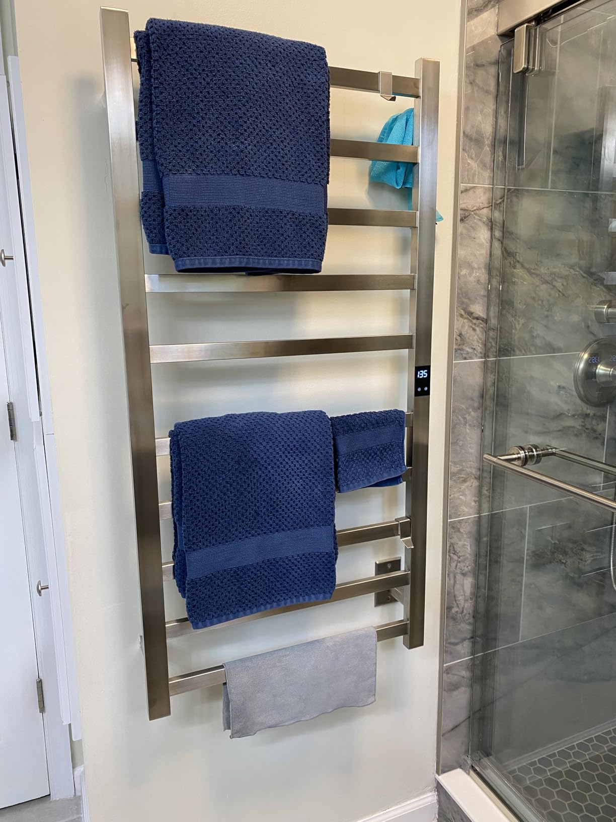 Smart Wireless Electric Towel Warmer | Blade Thin 6 Bar Design | Hardwired & Plug-in | Alexa & Google Home Compatible | Matte Black Finish customer photo 2