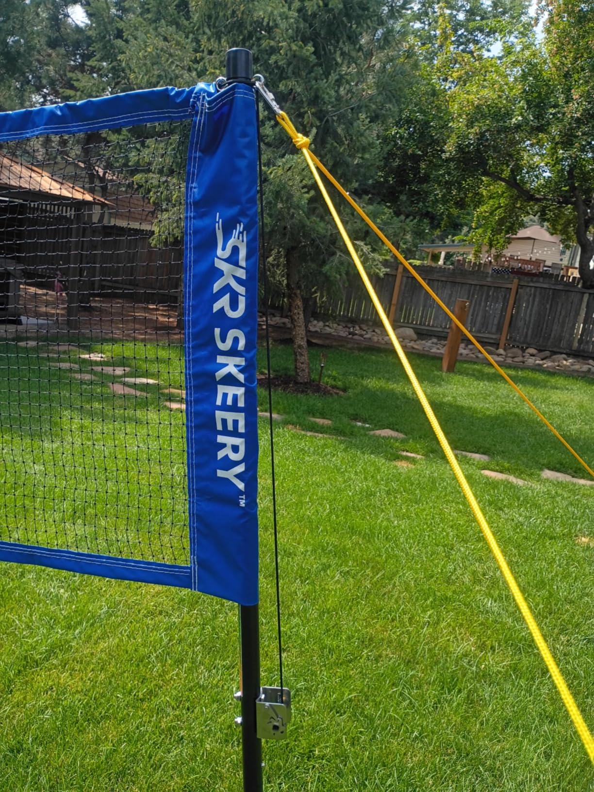 Professional Badminton Set with Winch System,Portable Badminton Net includes Carbon Aluminum Badminton Rackets Set of 4,3 Shuttlecocks and Carrying Bag,Badminton Sets for Backyards,Beach customer photo 1