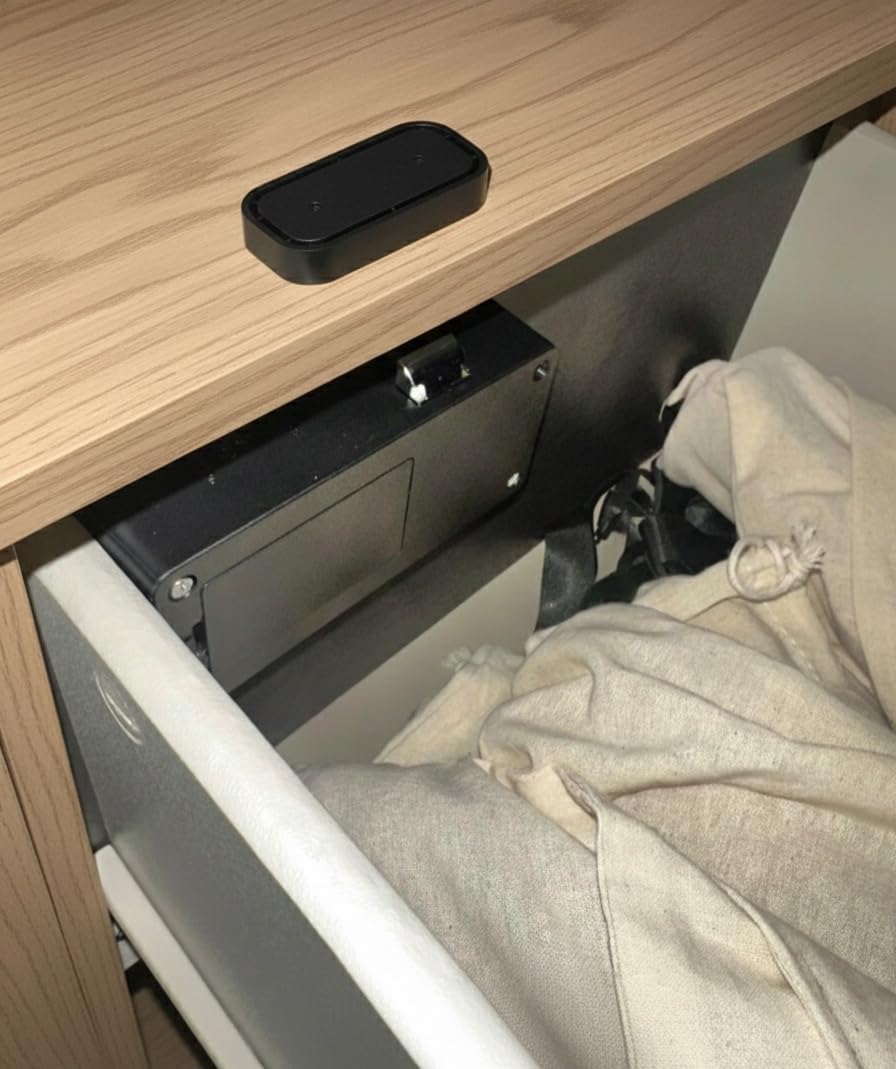 Anweller Smart Cabinet Lock, Hidden No Drill Adhesive Baby Proofing Child Proof Drawer Locks, Keyless RFID Bluetooth Cabinet Locks for Adults File Kitchen Cupboard Closet Liquor - Black customer photo 2