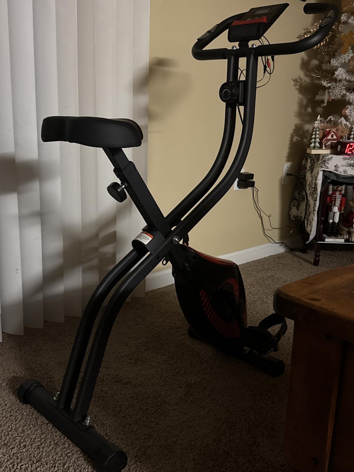 Exercise Bike, 3 IN 1 Stationary Bike, Folding Exercise Bike with 16-Level Resistance, Comfortable Seat Cushion, LCD Monitor, 265 lbs Weight Capacity for Home Gym Workout customer photo 2