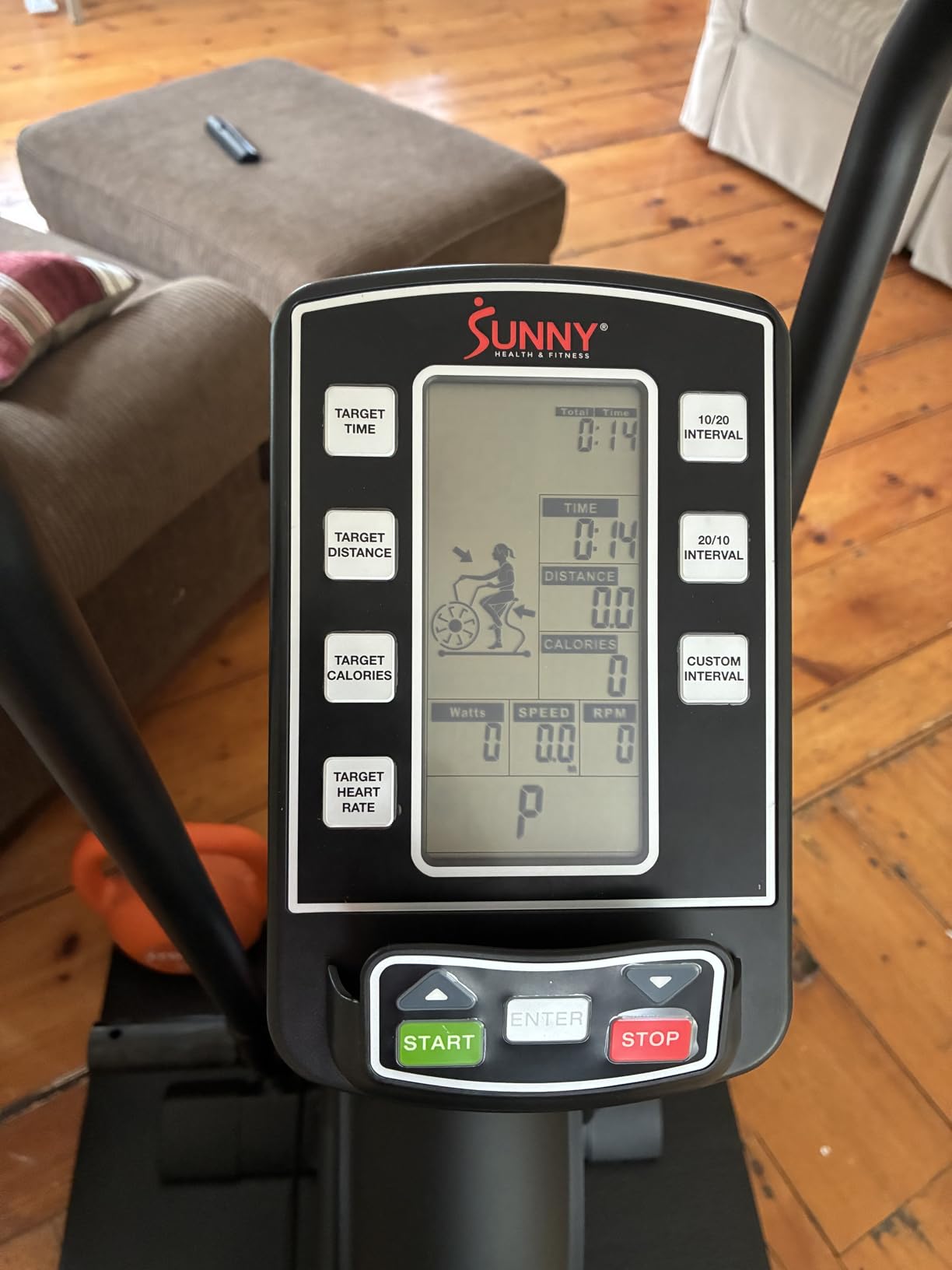 Sunny Health & Fitness Premium Smart Cross-Training Fan Bike, Air Resistance Cardio Machine w/330lb Capacity for Intensive Home Workout, Customizable Monitor w/Free SunnyFit App Connection-SF-B223018 customer photo 1