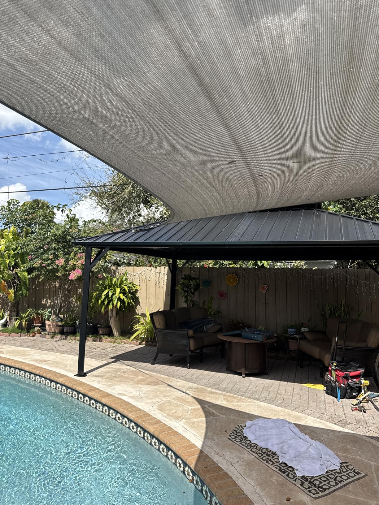 Aoxun 10' X 12' Hardtop Gazebo, Aluminum Metal Outdoor Gazebo with Galvanized Steel Double Roof, Permanent Patio Pavilion with Breathable Netting and Curtains for Dining, Wedding, Party customer photo 2