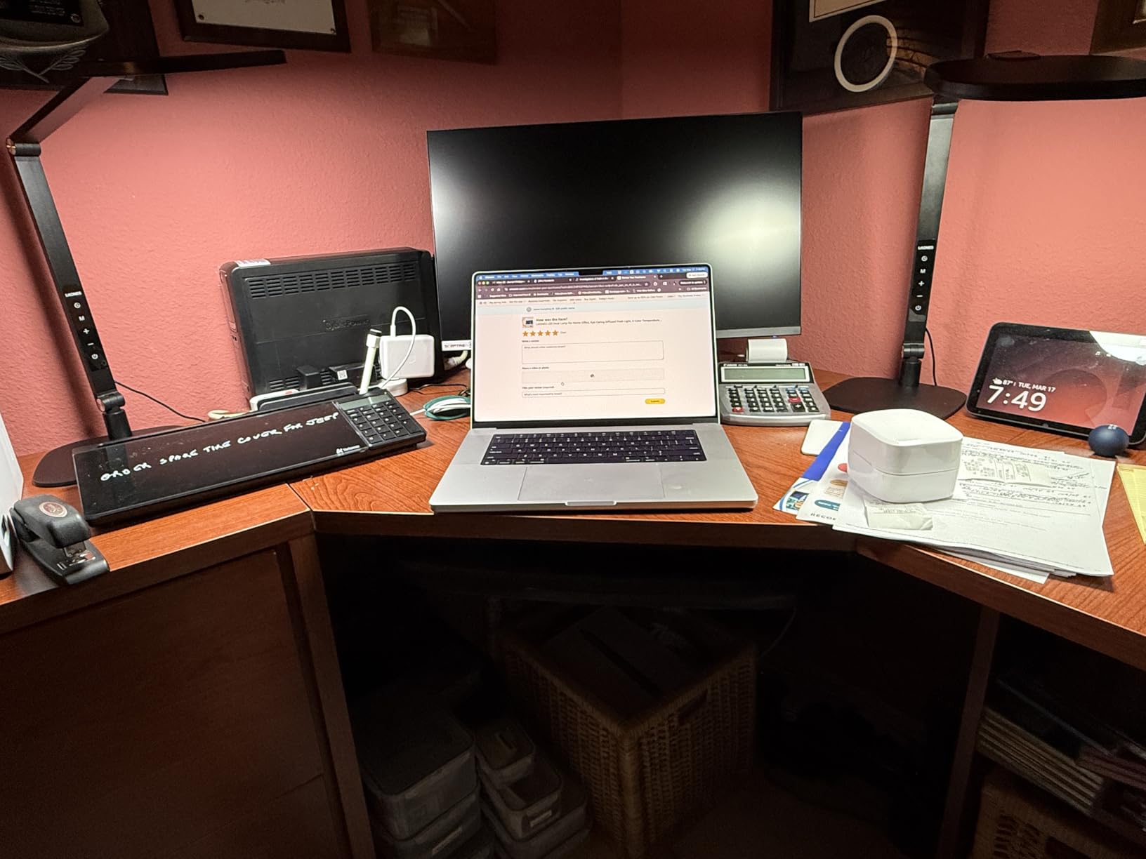 LED Desk Lamp for Home Office, Eye-Caring Diffused Desk Light, 3 Color Temperature 10 Brightness Computer Light, Dimmable Desk Light with Memory & Timer Func, Metal Swing Arm Table Lamp customer photo 1