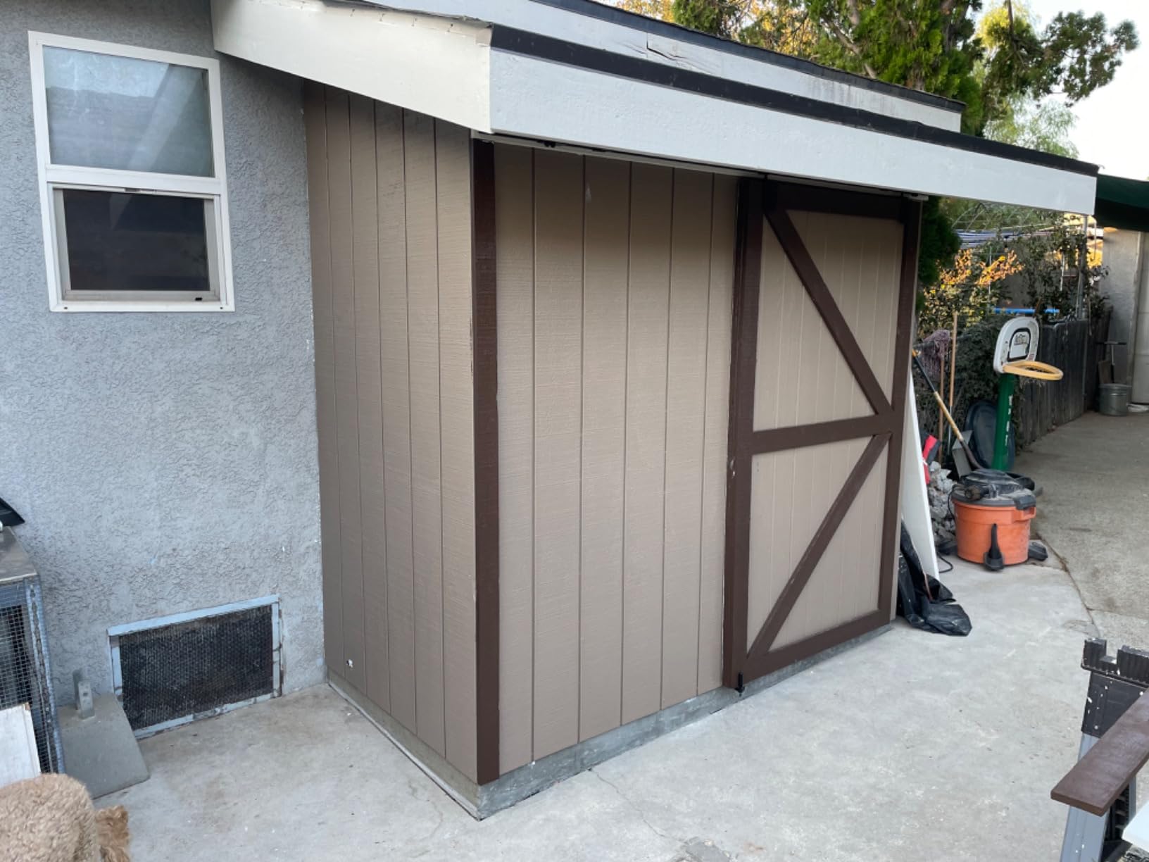 DIYHD 12FT Box Rail Heavy Duty Exterior Sliding Barn Door Hardware, Kit for 1 Outdoor Use, Wall Mount, Fit Max Openning Width 72in, MAX Load 300lbs (No Door) customer photo 1