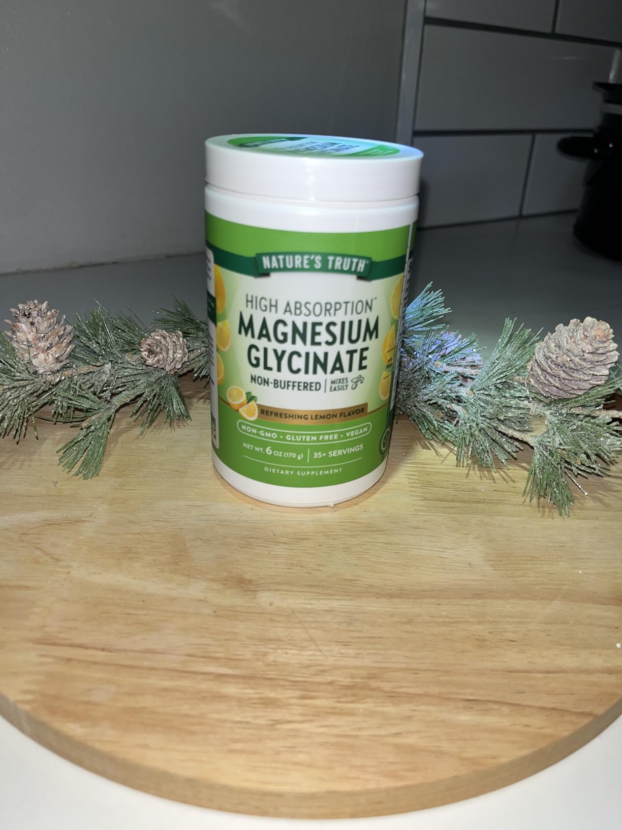Nature's Truth Magnesium Glycinate Powder | 6 oz | Lemon Flavor | High Absorption | Vegan, Non-GMO, Gluten Free Supplement customer photo 1