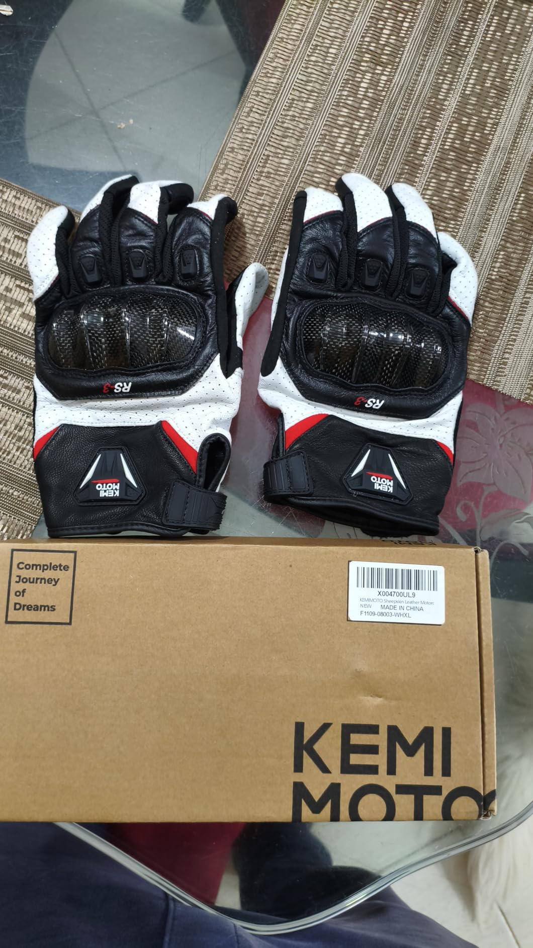 KEMIMOTO Sheepskin Leather Motorcycle Gloves for Men, Protective Motorcycle Gloves for Motocross Motorbike Dirt Bike Bicycle Racing ATV UTV customer photo 1