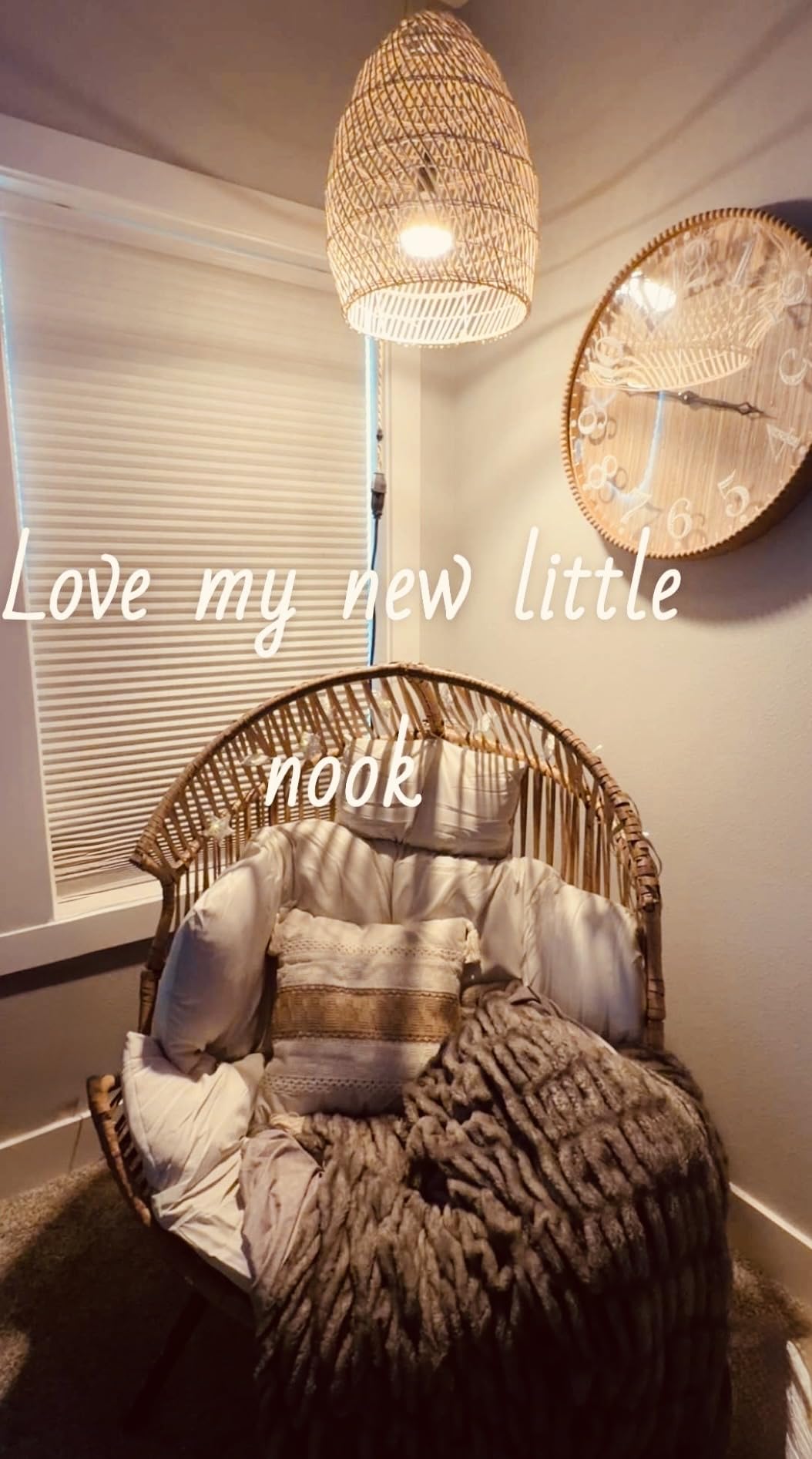 JAMFLY Egg Chair Wicker Outdoor Chairs, Oversized Patio Chair Oversized Lounger Chair with Cushion for Indoor Living Room, Bedroom, Outside Patio Backyard Balcony, Beige customer photo 1